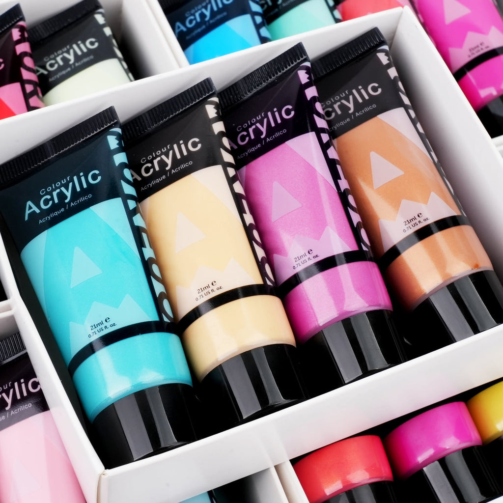 AUREUO Galaxy Glitter Acrylic Paint Set - 8 Twinkle Colors 0.71 Fl Oz / 21ml Tubes Sparkling Art Paints for Crafts Decor Non-toxic Painting Supplies for Artists