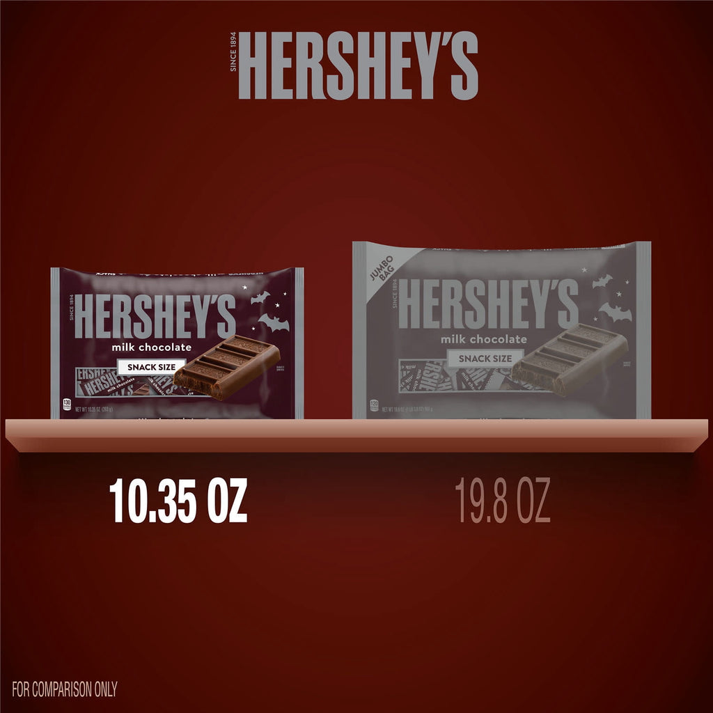 Hershey's Milk Chocolate Snack Size, Halloween Candy Bag, 10.35 oz