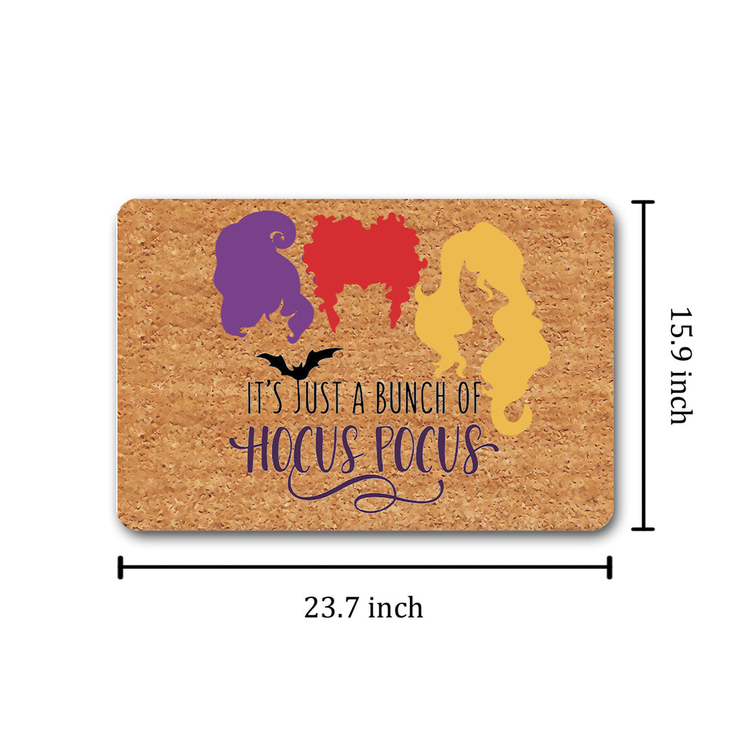 Funny Welcome Doormat for Entrance Way Monogra Mat 23.7"(L) x 15.9"(W) It's Just A Bunch of Hocus Pocus Halloween Doormat for Entrance Way Novelty Indoor Decor Mats No Slip Kitchen Rugs and Mats