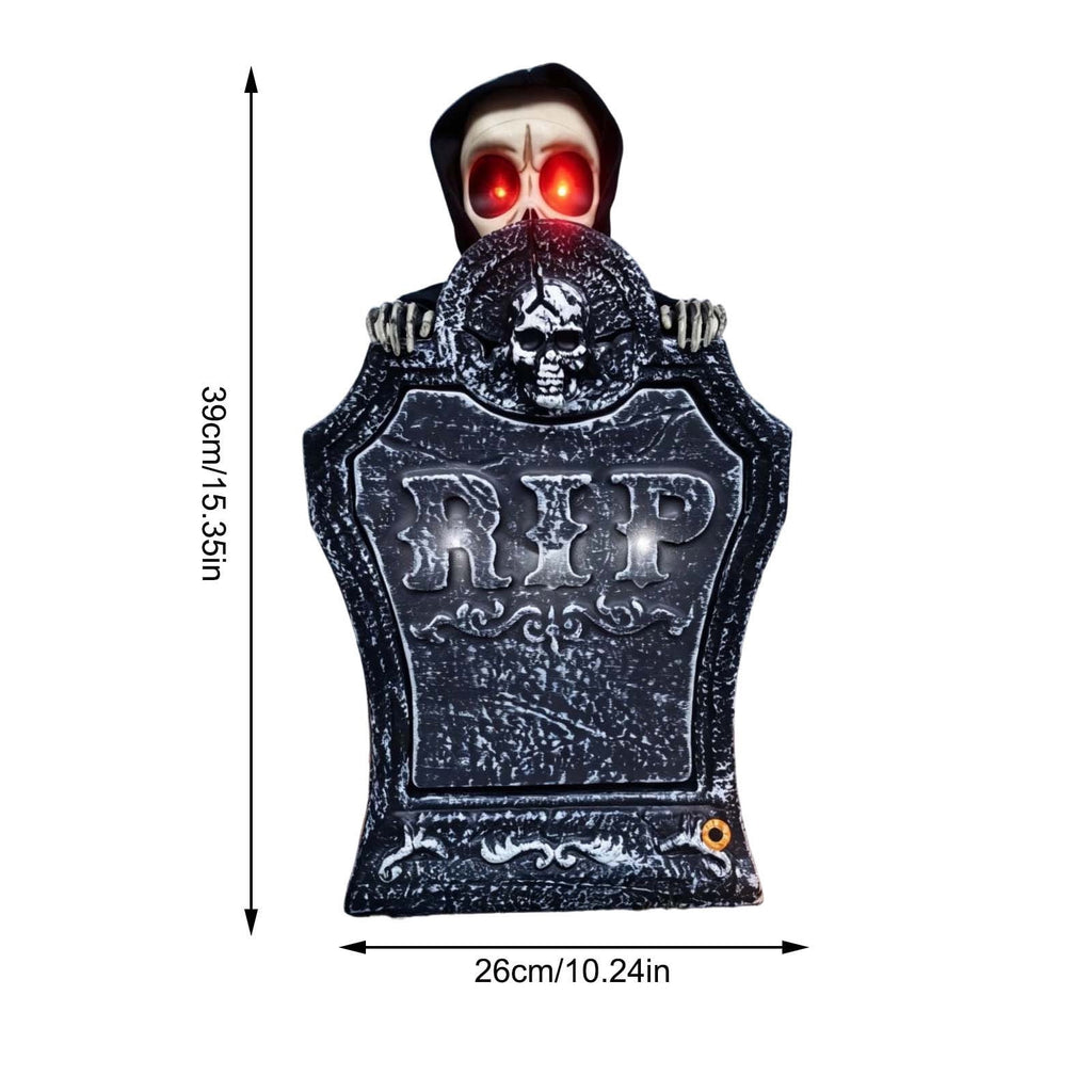 Orangide Halloween Decorations Animated Tombstone Decor With Light Gravestone With Activated Skeleton And Pumpkin For Yard Porch Outdoor Halloween Party