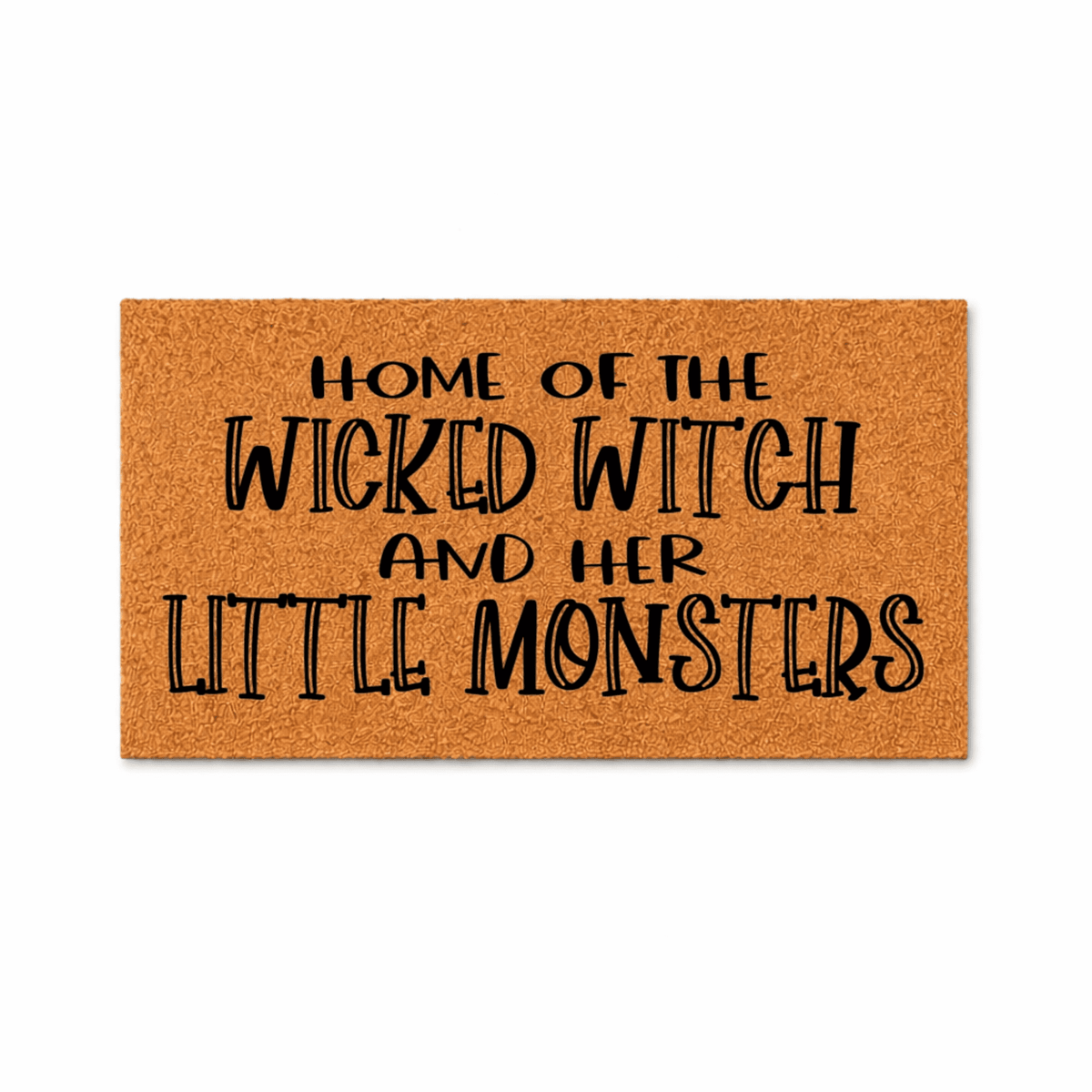 Home of the Wicked Witch and Her Little Monsters, Funny Doormat, Welcome Mat, Front Door Decor, Home Entry Rug, Halloween Theme 1754 (36x72 inches) 1754