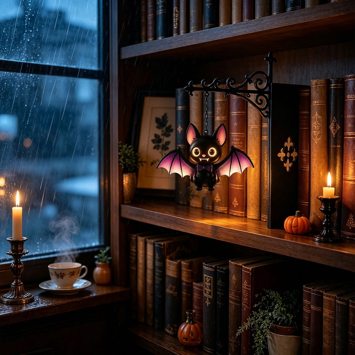 Nkmbld Halloween Bookshelf Lamp, Vintage Library Lantern Decorative Bookshelf Lighting, Hanging Ghost Lantern Book Shelf Light, Halloween Decorations Indoor