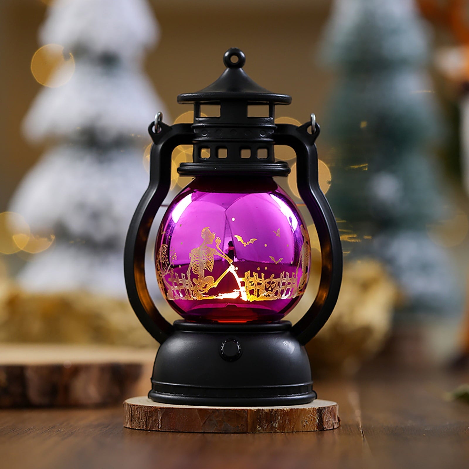 Halloween Oil Lamp Outdoor Lights, Flickering Flame Solar Lanterns Lights Outdoor Waterproof, Hanging Lantern Decorative, Solar Powered Lanterns for Yard Patio Path Tree Garden Decor