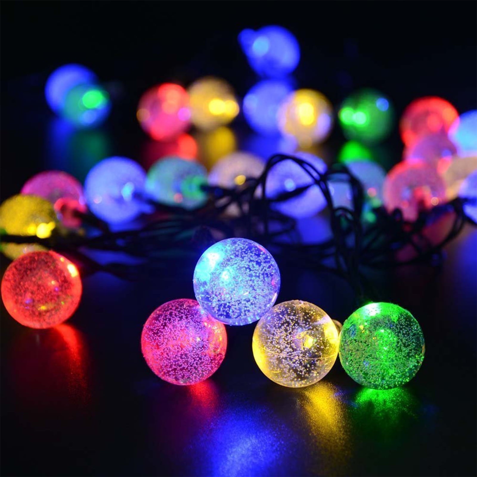 Toodour Solar String Lights Outdoor, 35.6ft 60 LED Waterproof Solar Powered Globe Patio Lights with 8 Modes for Garden Home Gazebo Yard Decorations (Warm White)