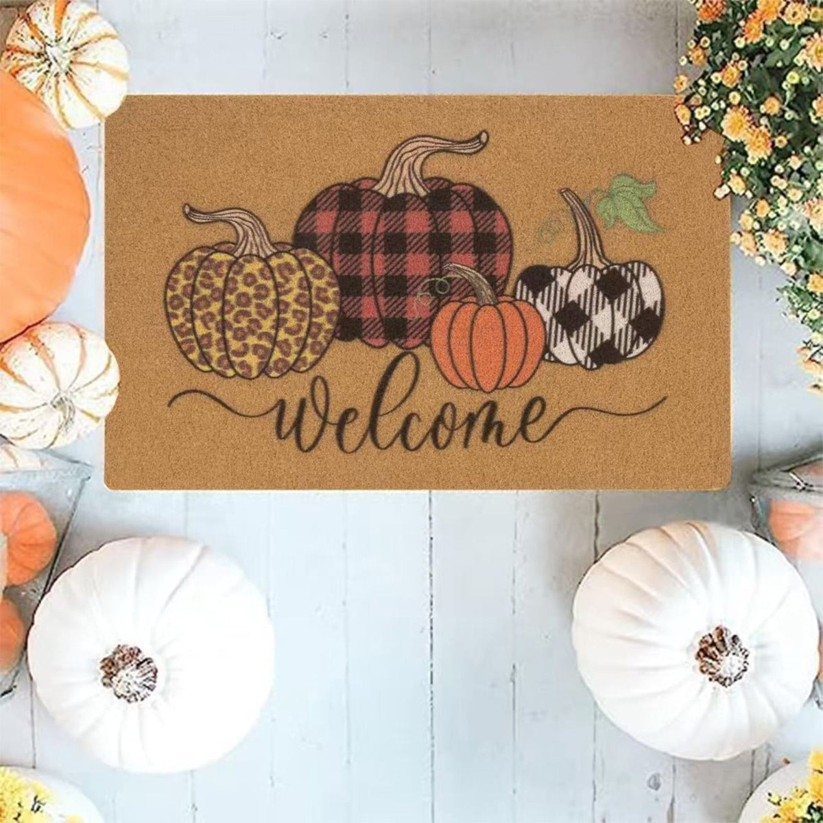 WWC Halloween Door Mat, 32x20 inch Halloween Decor Thick Non Slip Ghost doormat, Entryway Rug for Fall Party Indoor Outdoor Front Porch