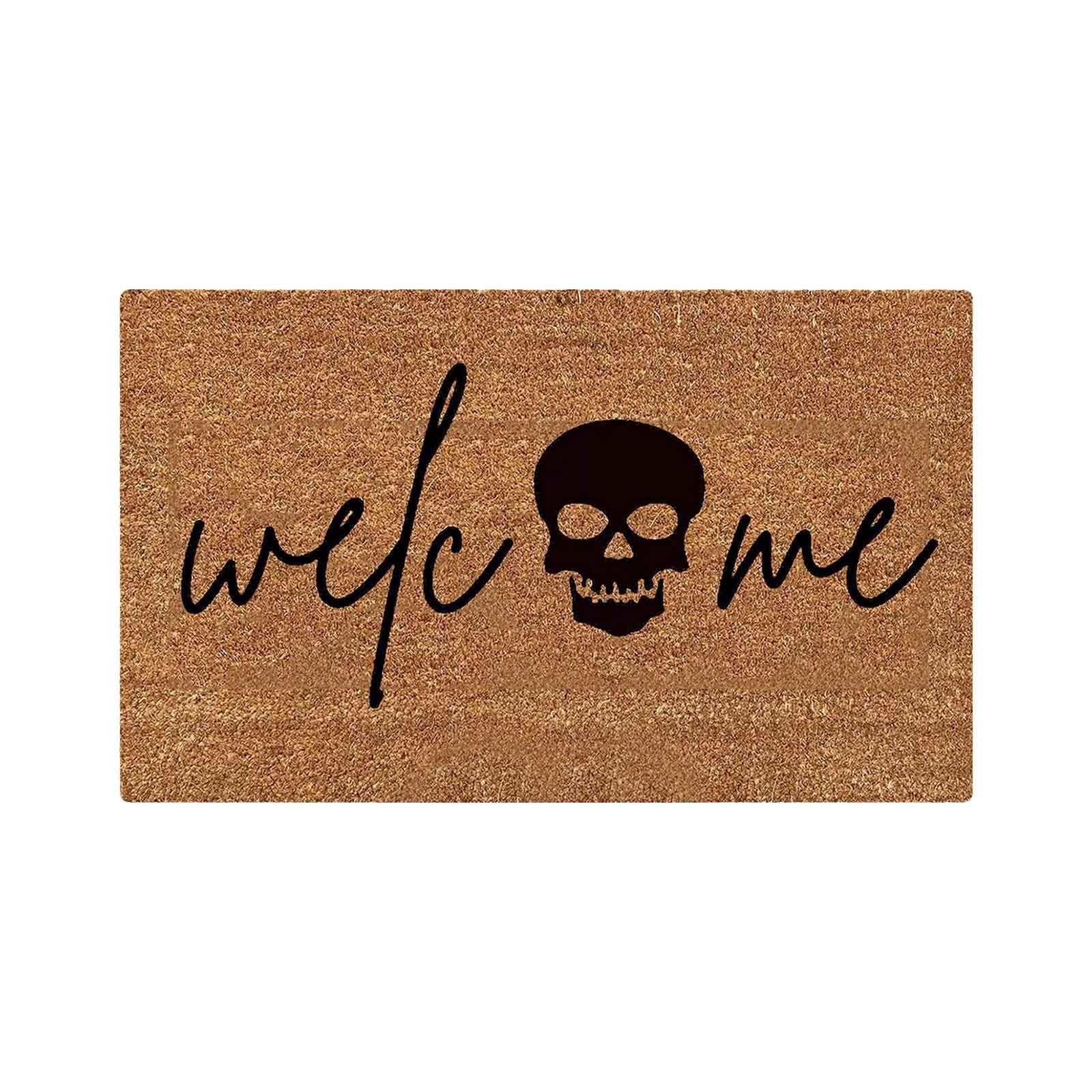 Halloween Spooky Printed Doormat, Soft Absorbent Non-Slip Rugs for Front Door Bathroom Kitchen Entryway, Halloween Decorations