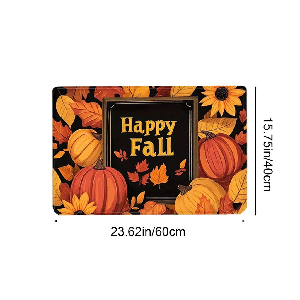 AYktou Fall Bathroom Rugs, Halloween Maple Leaves Pumpkin Kitchen Mats for Floor Warm-Colored Area Rug Thanksgiving Decor Carpets, Home Fall Holiday Party Harvests Grateful Blessed Doormat