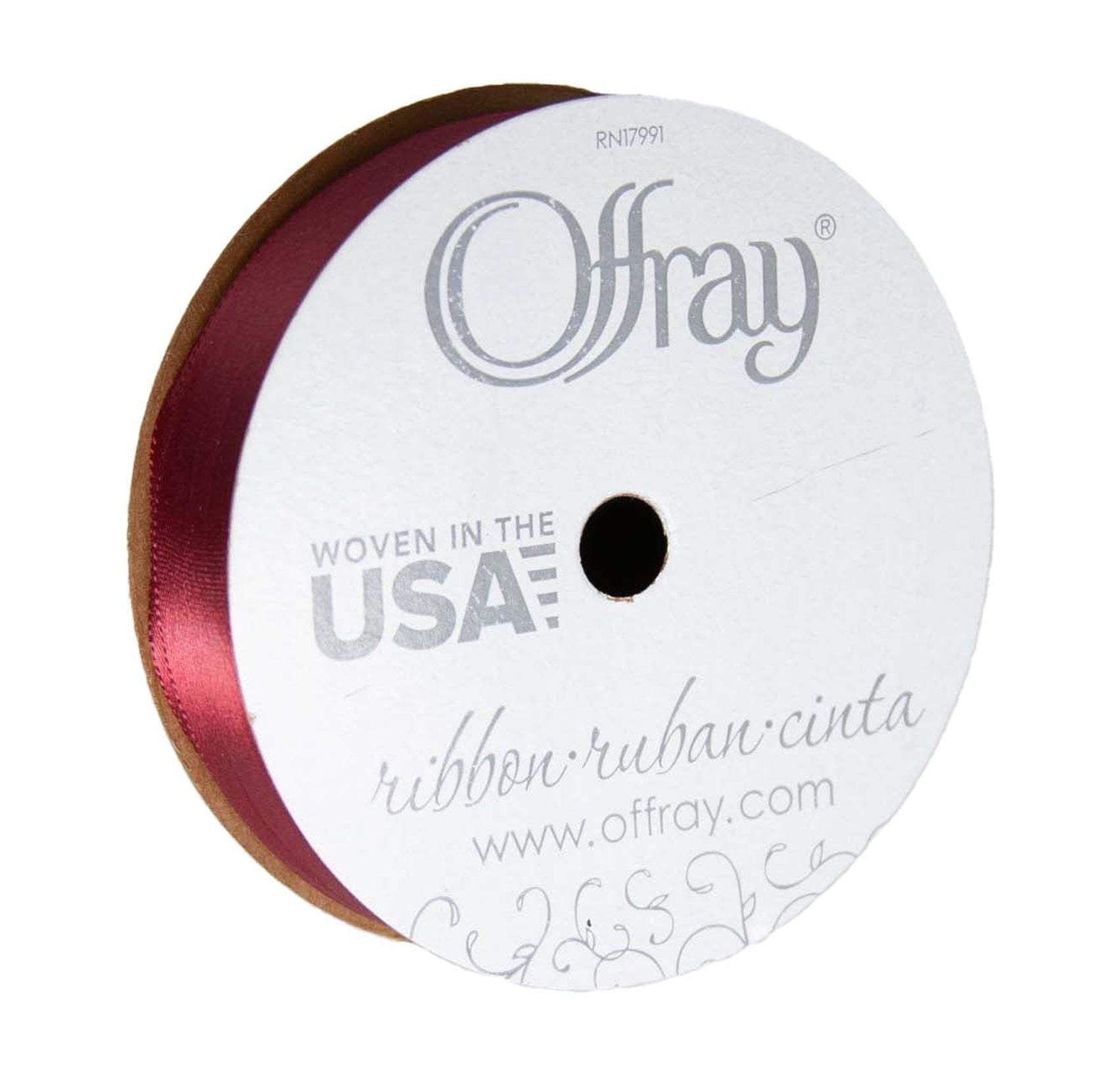 (3 pack) Offray Ribbon, Forest Green 5/8 inch Single Face Satin Polyester Ribbon, 18 feet
