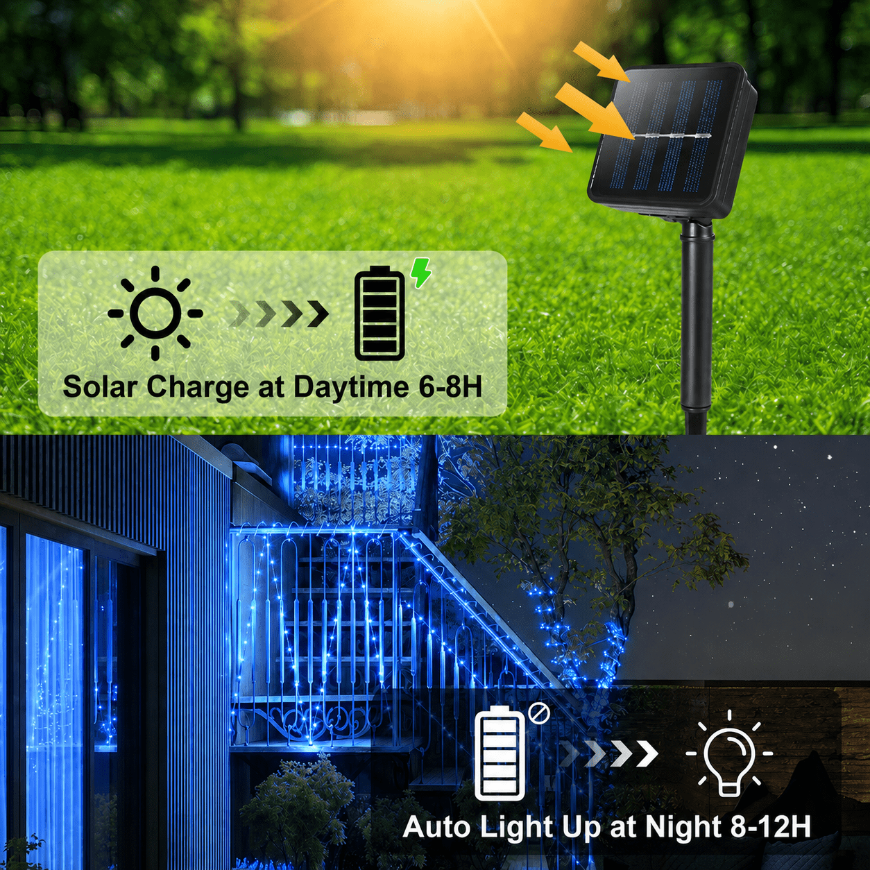 Solar Rope Lights Outdoor Waterproof 100LED Tube String Lights with USB Rechargeable Timer 8 Modes Dimmable Twinkle Fairy String Light for Trampoline Yard Pool Party Wedding Christmas