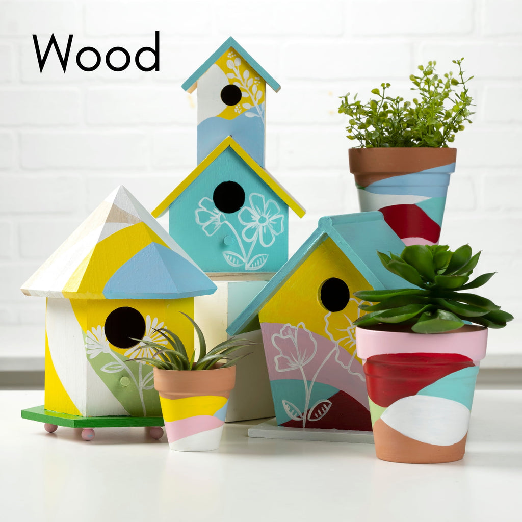 FolkArt 7507E Multi-Surface Acrylic Craft Paint Set, Satin Finish, Bright, Set of 10, 30 fl oz