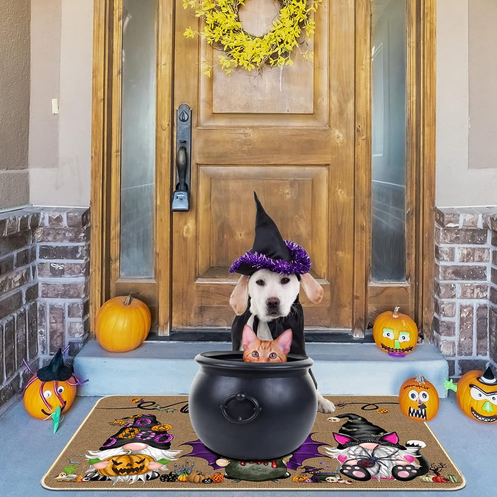 ASKETAM Halloween Doormat Indoor/Outdoor Non-Slip Carpet 19.5" x 31.3" (Gnome)