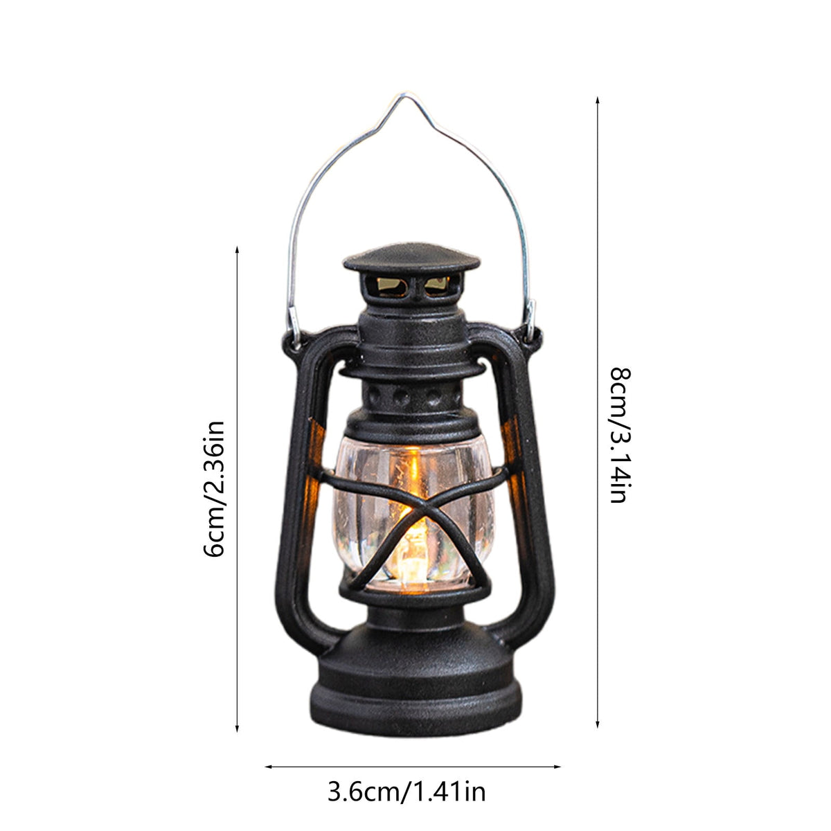 Djiypn Mini Lanterns 2Pack LED Small Lanterns Decorative Indoor Outdoor Hanging Lantern Decorative Candle Light Farmhouse Decor for Weddings Western Camping Party Halloween Christmas Decorations