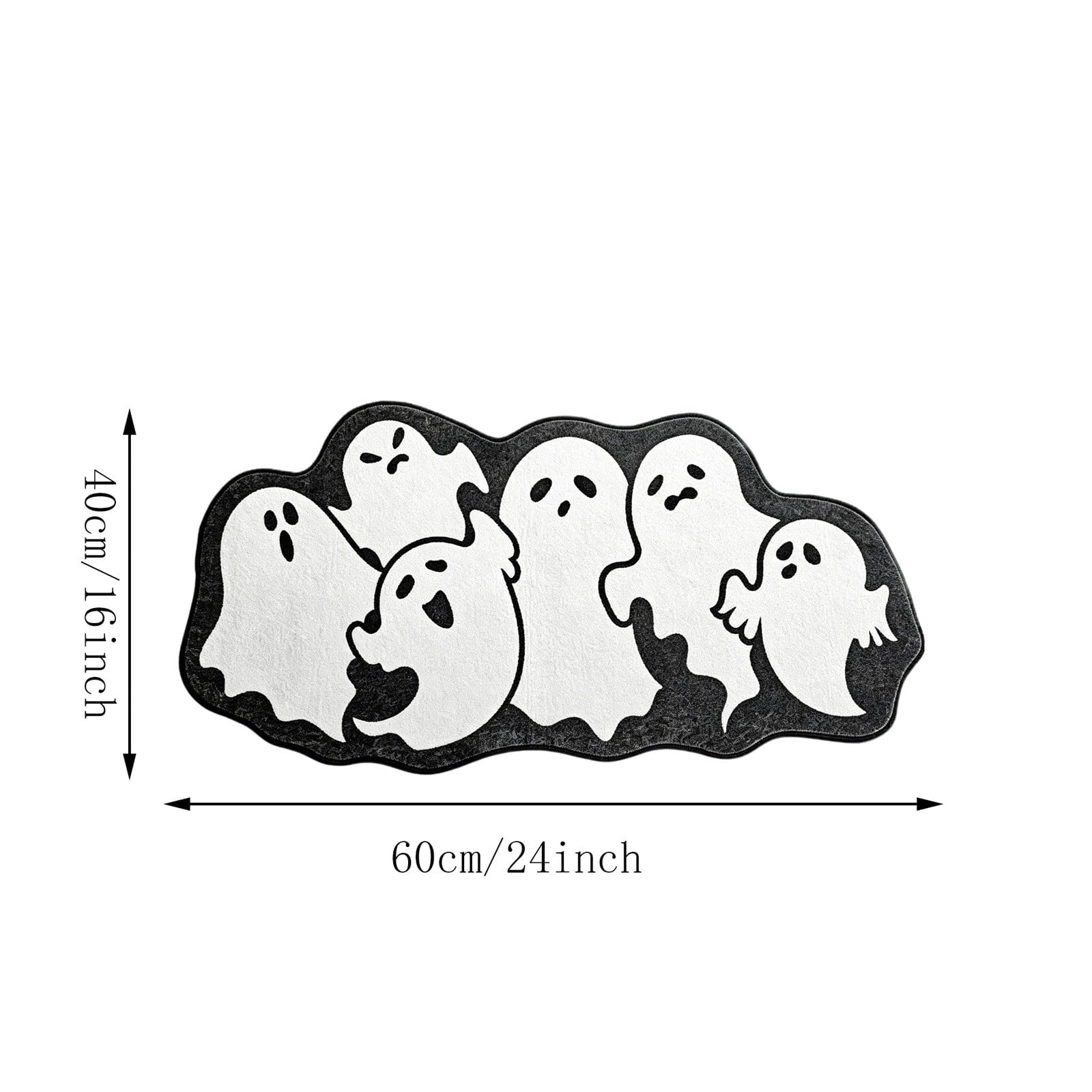 Halloween Ghost Door Mat, Cute Welcome Mat for Front Door Porch Entryway Haunted Outdoor Decor Spooky Decorative Entrance Doormat Non Slip Halloween Rug, 16" x 24"