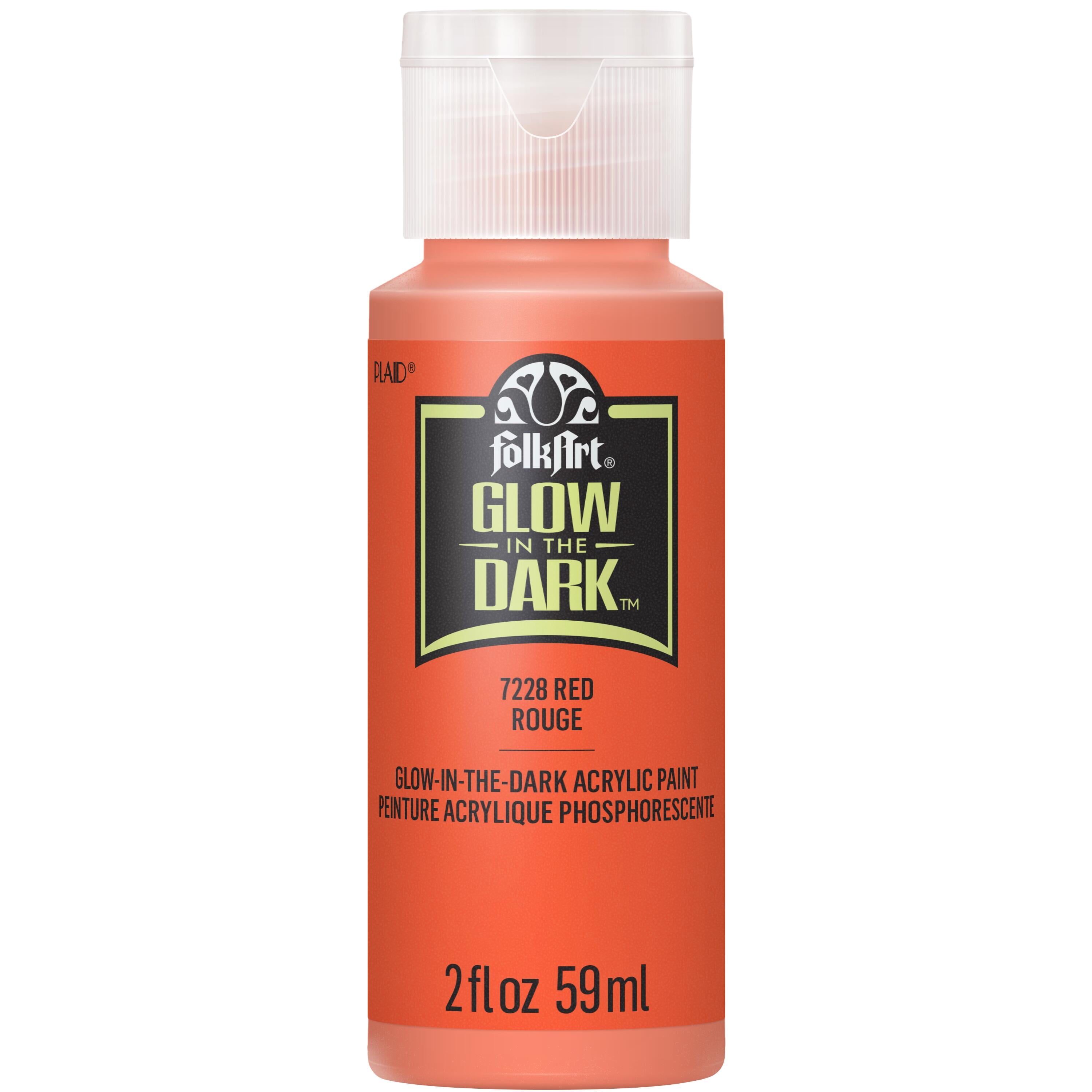FolkArt Glow-in-the-Dark Acrylic Craft Paint, Matte Finish, Neutral, 2 fl oz