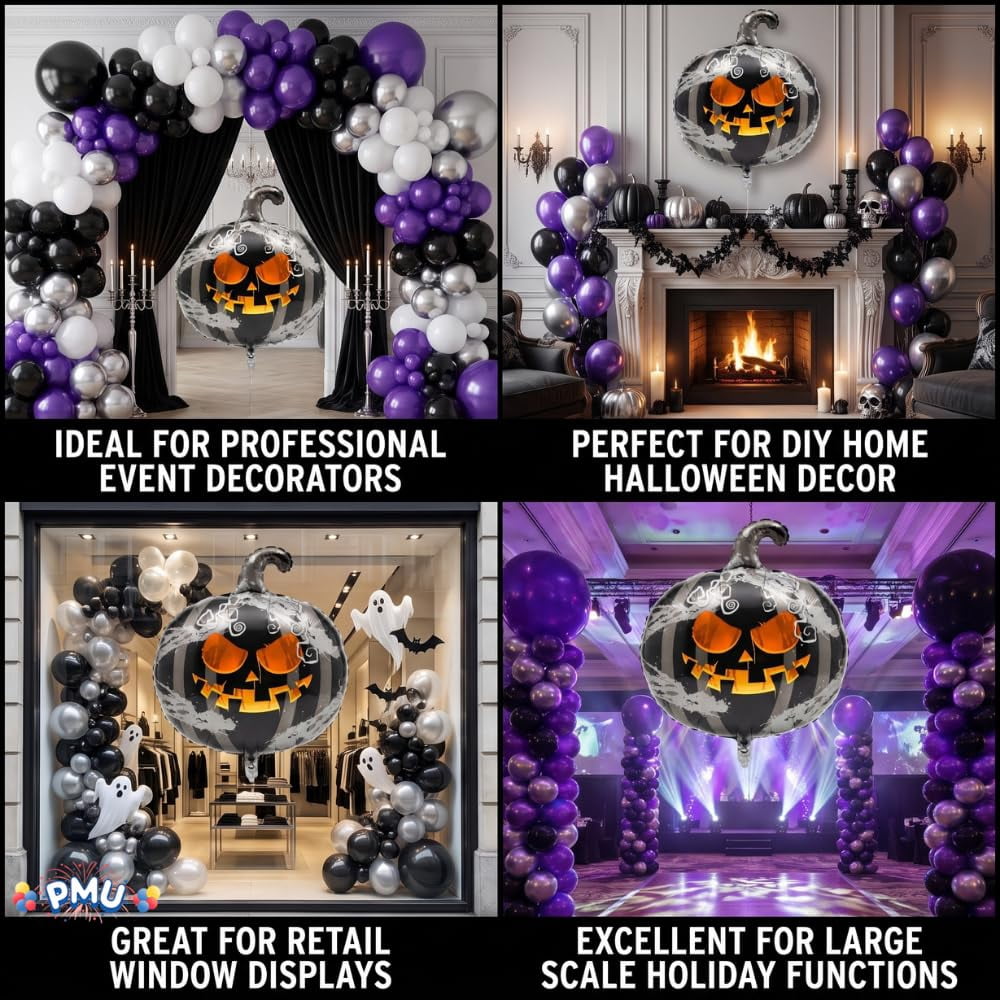 PMU Halloween Flying Ghost 24 Inch Mylar-Foil Balloon (10/pkg) Pkg/1