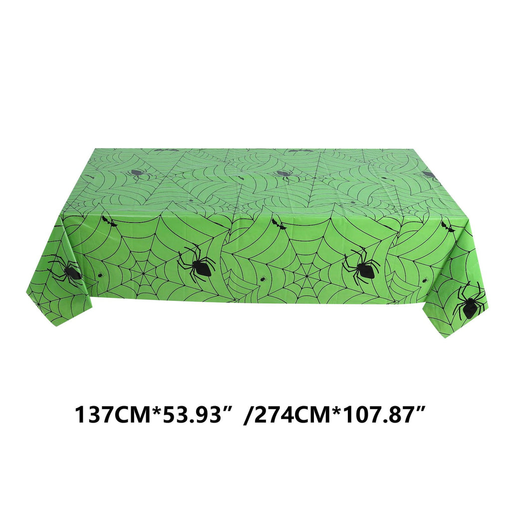 RnemiTe-amo Halloween Spiderweb Tablecloth Rectangular Plastic Spider Web Table Cloth Halloween Decoration Tablecloth Length Halloween Tablecloth Halloween Theme Party Decoration Tablecloth