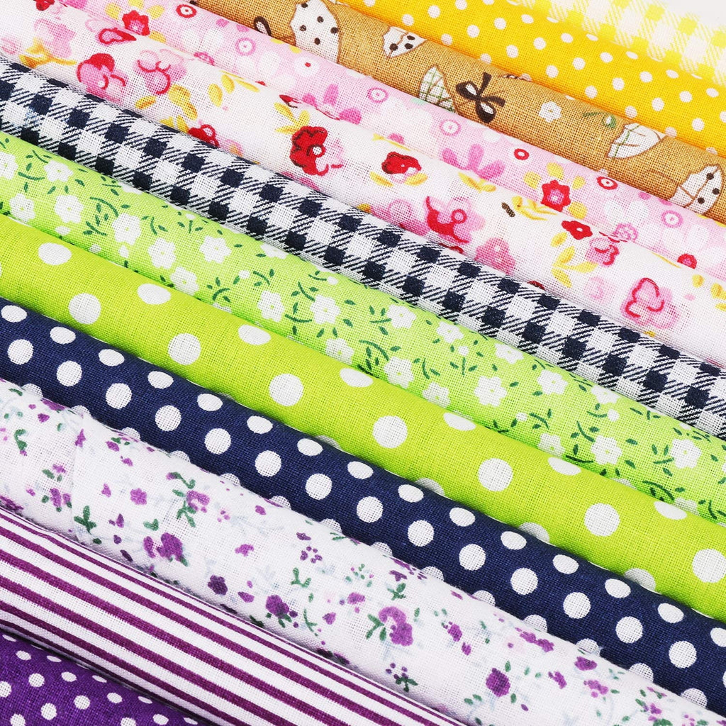 56PCS Cotton Craft Fabric Bundle, 10 inches Squares Sheets Patchwork, Sewing Quilting Craft Fabric, DIY Sewing Scrapbook Quilting Dot Stripe Fabric