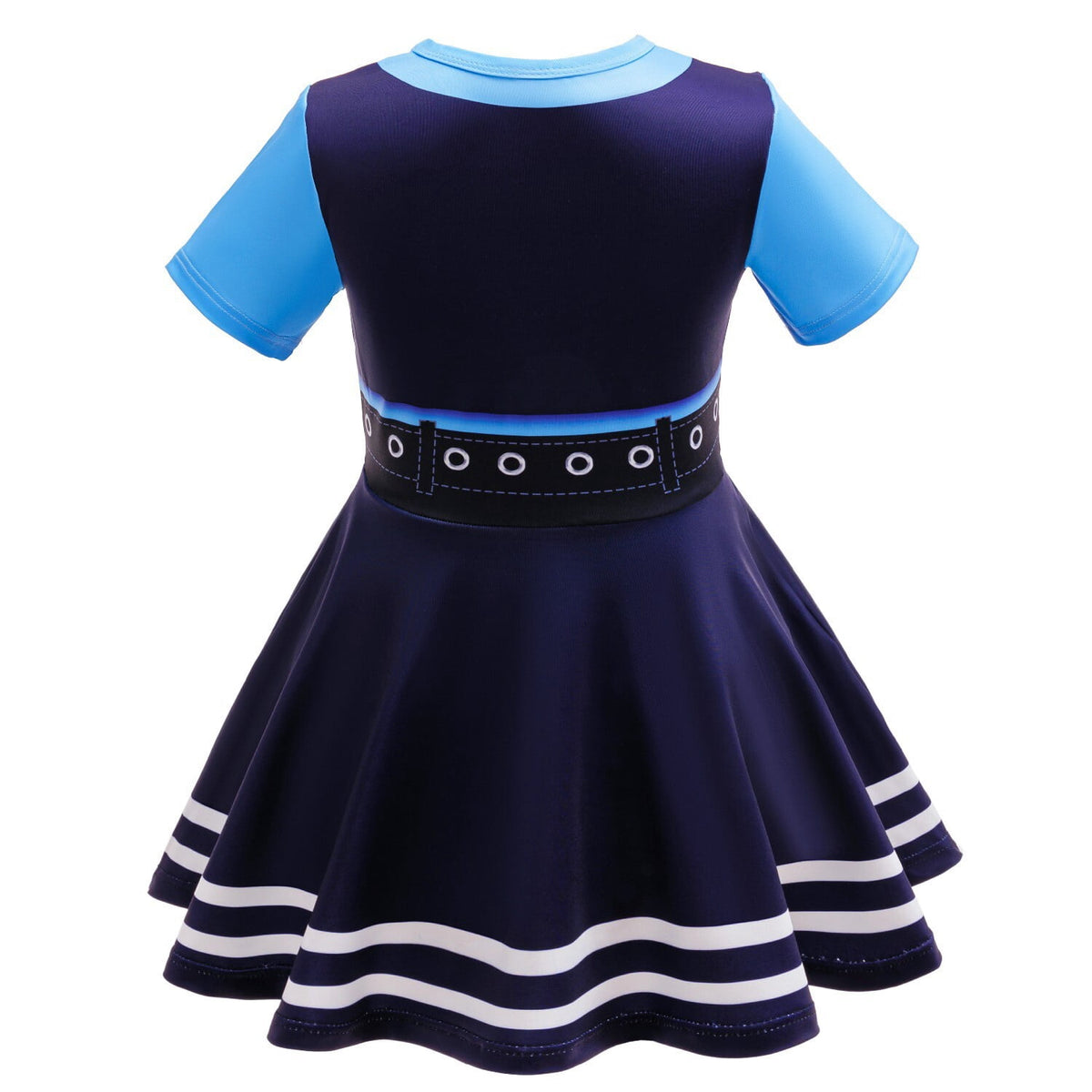 Bunny Officer Dress for 3-9 Years Halloween Short Sleeve A-Line Role Play Outfits with Headband Bow Tail Socks