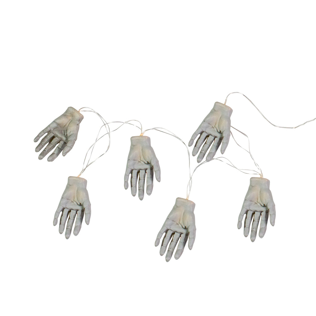 Set of 6 Skeleton Hands Halloween Light Set