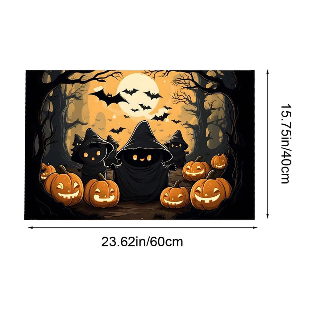 Vggrvlo Under5 Halloween Kitchen Rugs Mats for Floor Non Slip Extra Thick Chenille Door Mat Machine Washable Bath Mats Halloween Decorations