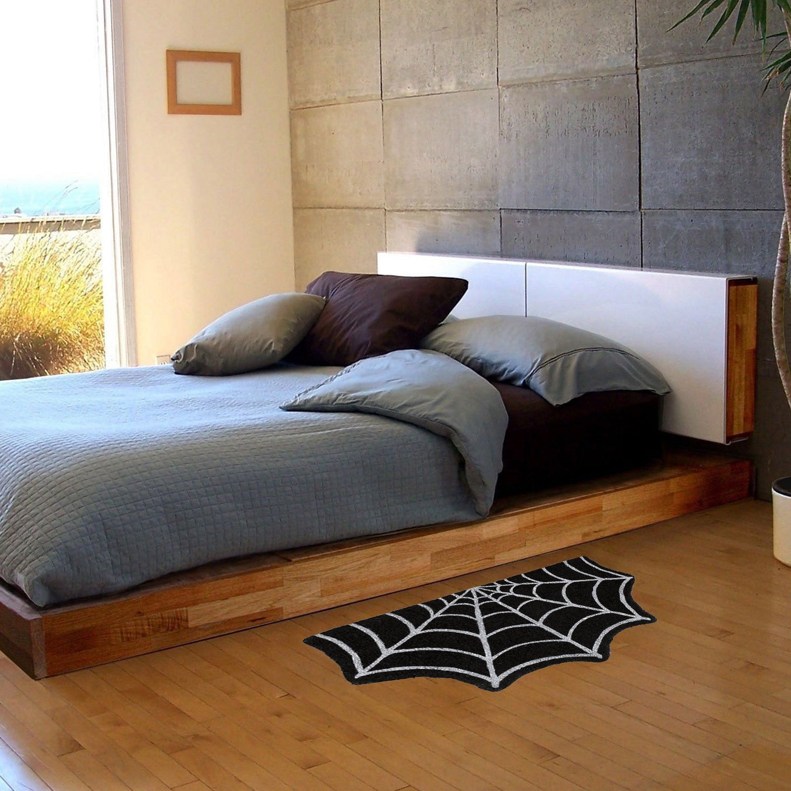Halloween Doormat Spider Web Spooky Gothic Cute Fun Floor Mat Non Washable Welcome for Indoor Outdoor Entrance, Fall Thanksgiving Home Decor,23.6 Inch