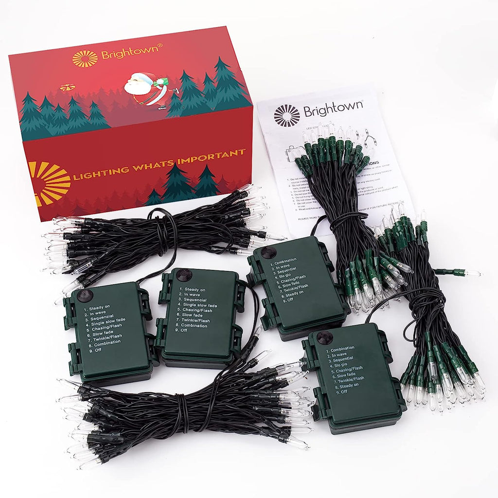 Morttic 2 Pack Orange String Lights 16.4Feet 50 LED Battery Operated Waterproof Mini Fairy Lights Show with 8 Modes for Outdoor Indoor Patio Xmas Tree Birthday Party Holiday Christmas Decorations