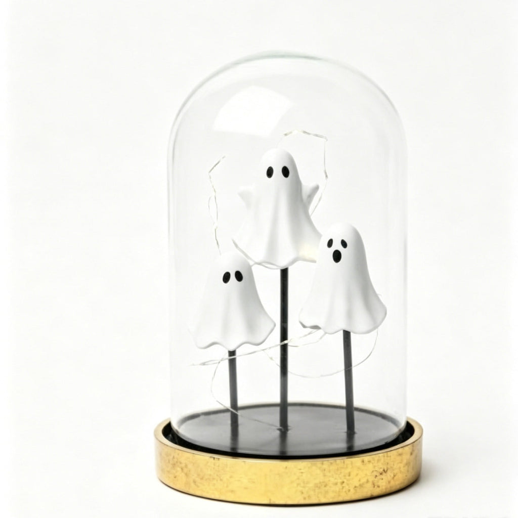 Clearance Halloween Decor-Halloween Decorations Indoor-Light up Ghost in Glass Like-Cute Ghost with Light for Home Kitchen Mantel Tabletop Party Decor and Holiday Decorations Best Halloween Gifts