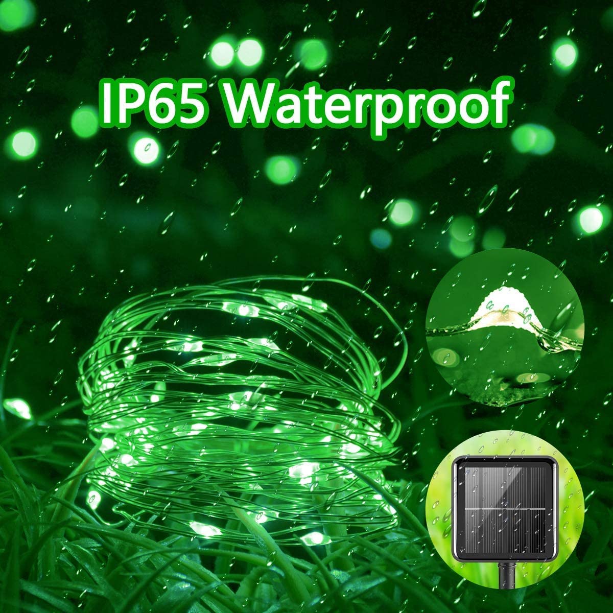 Purple Solar Fairy Lights Outdoor Waterproof, 4 Packs Each 33ft 100 LED Solar String Lights, 8 Modes Silver Wire Solar Twinkle Lights for Halloween Christmas Patio Garden