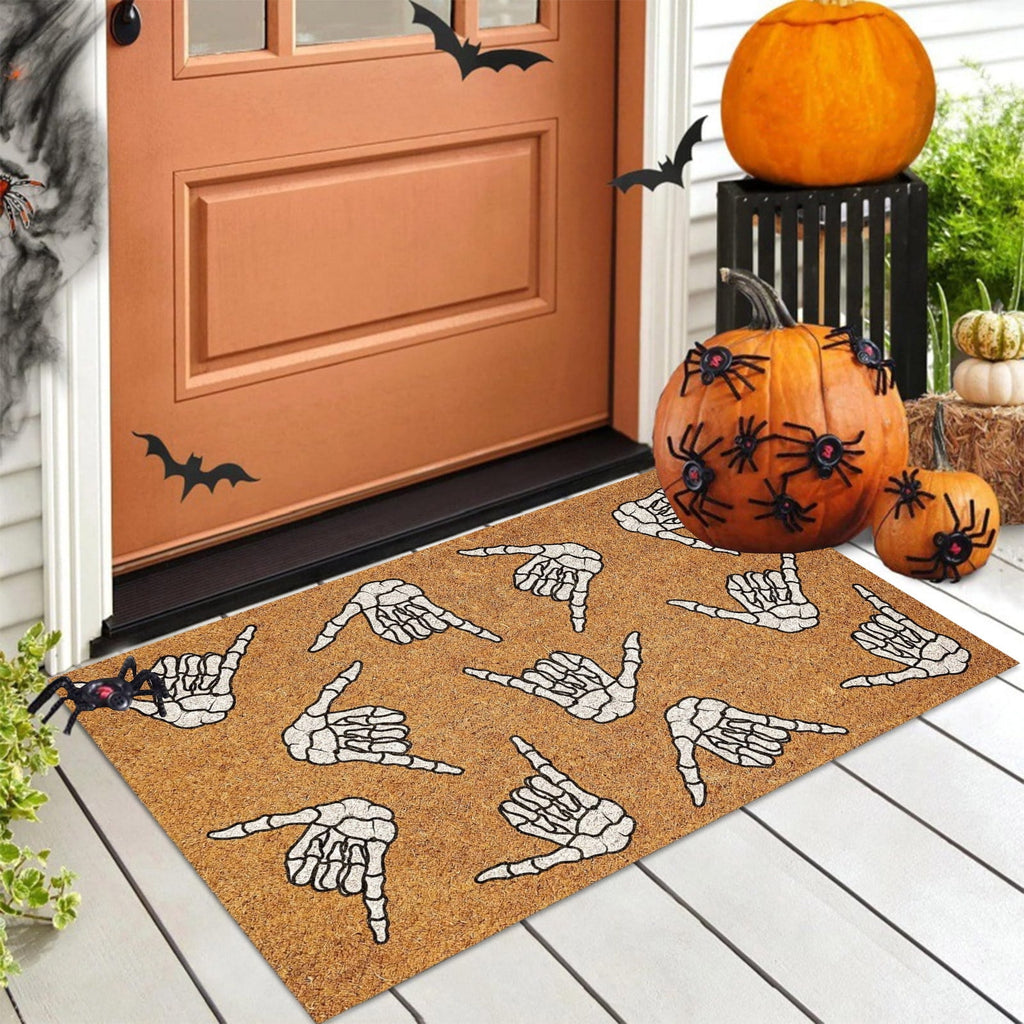 Stijggn Halloween Kitchen Mats for Floor Halloween Rugs Halloween Thanksgiving Decorations Doormat, Welcome Mats for Front Door,Spooky Outdoor Mats for Home Decor Holiday Decorative