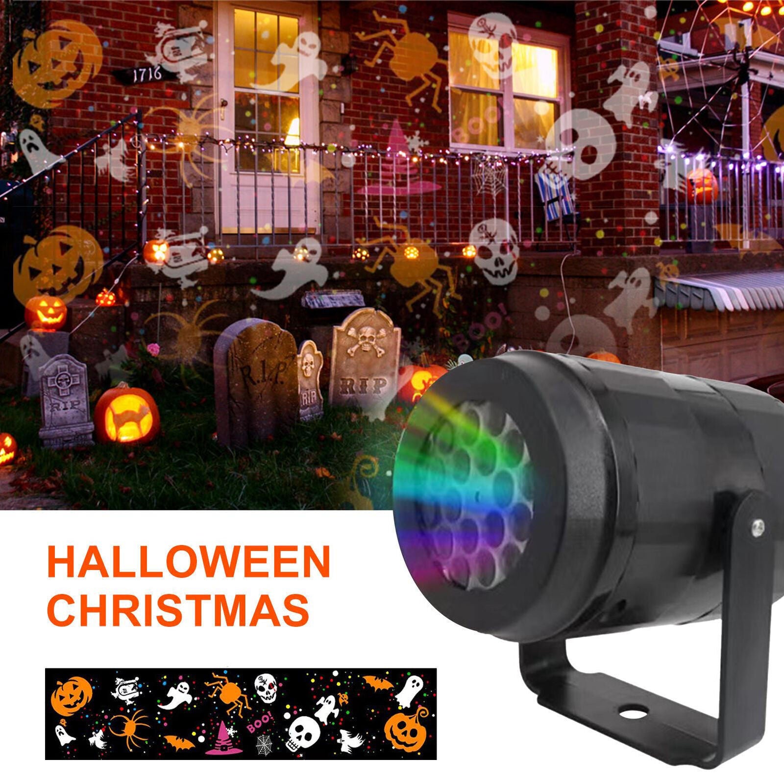 Halloween Projector Light USB Plug-in LED Projection Lamp Landscape Light
