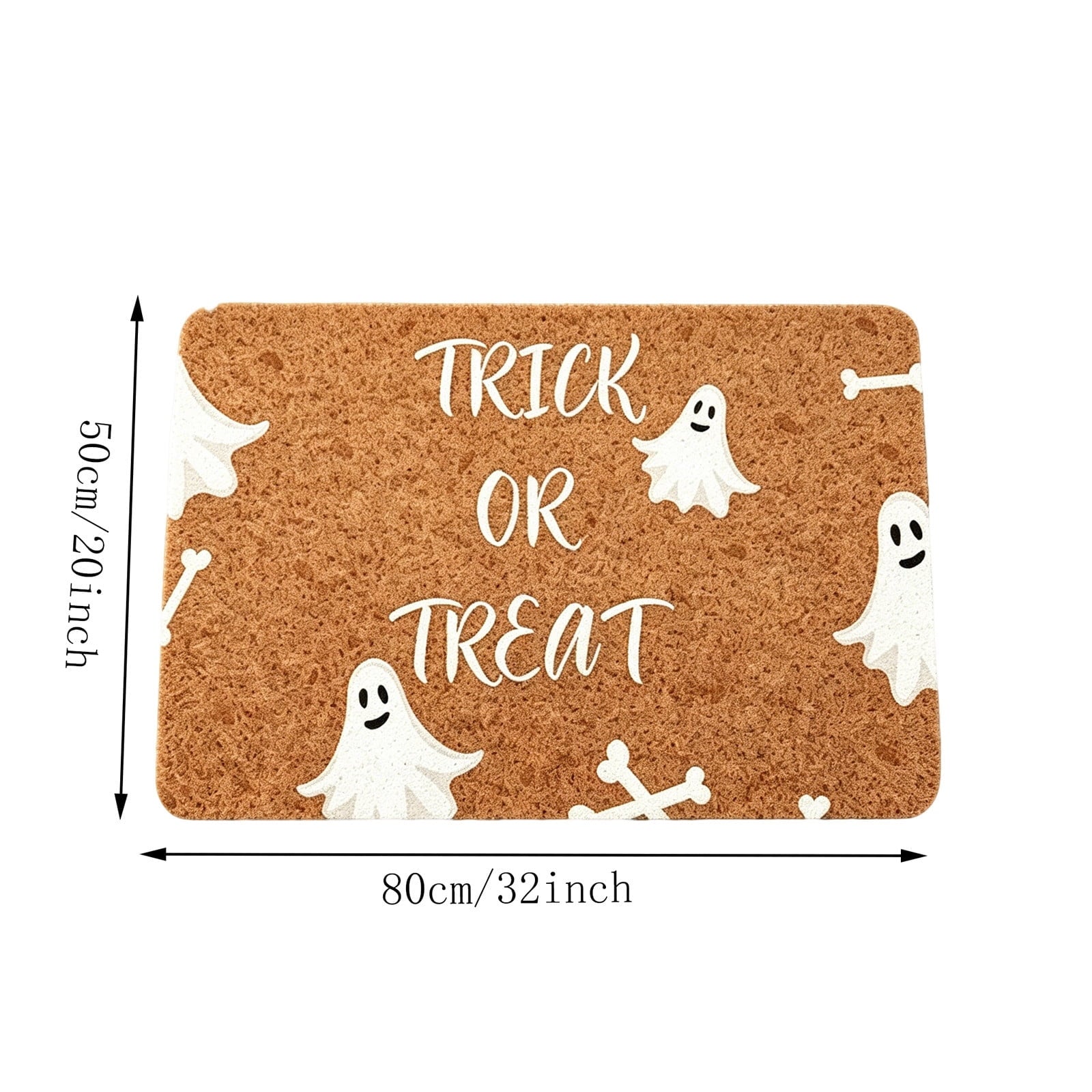 Halloween Doormat Vintage Retro Style Mat 23.6x15.7in Secure-Grip Absorbent Coir Look Entryway Rug for Front Porch Indoor Outdoor Decor by OVFUIZ