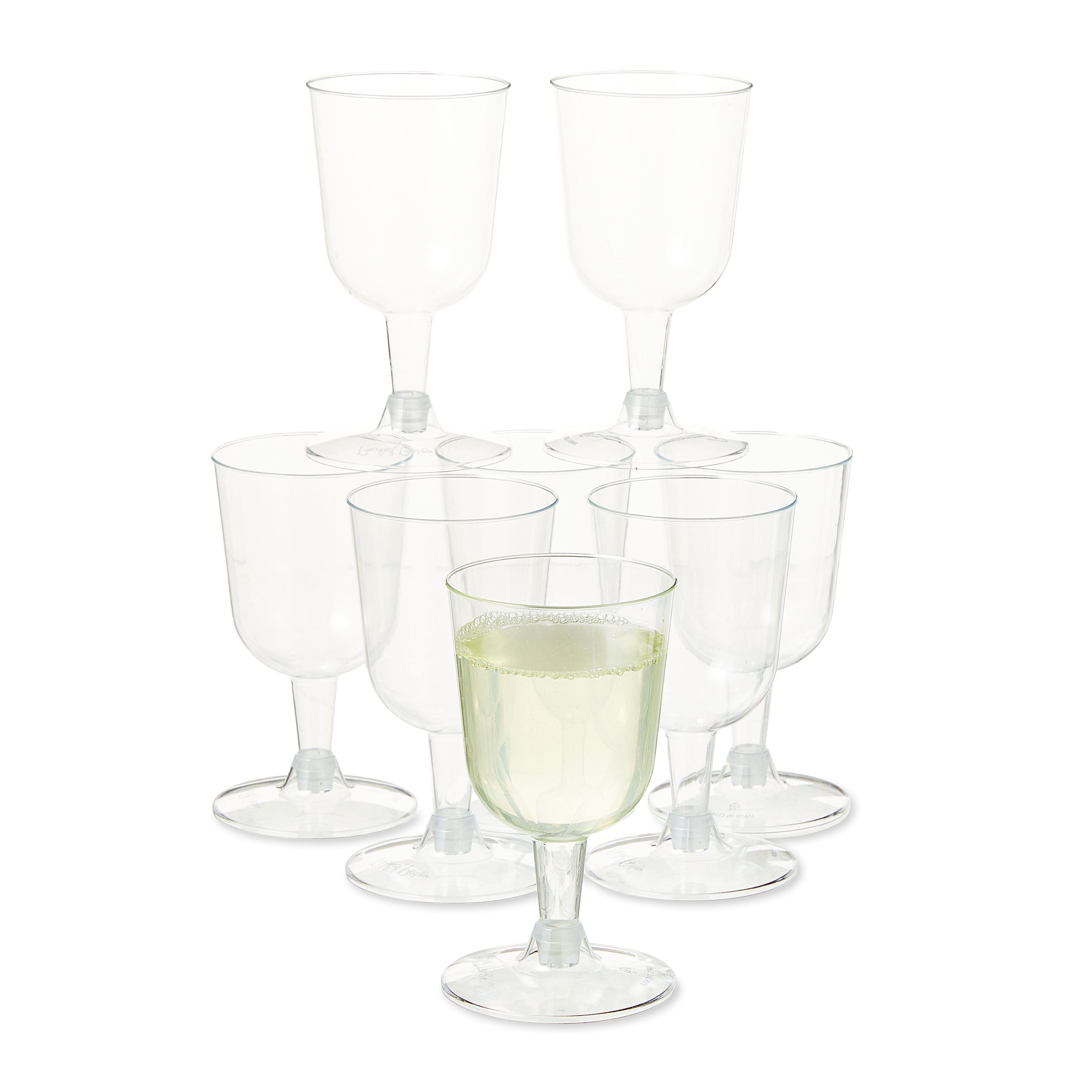 Way To Celebrate Clear Plastic Wine Glasses, 8 Count, 6.3 fl oz, 4.84 in x 2.64 in