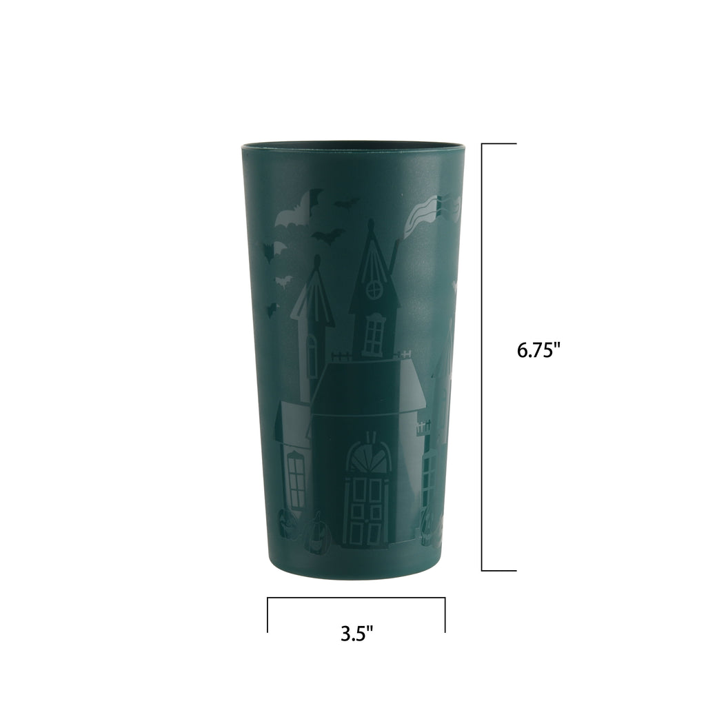 Mainstays 26 oz Round Plastic Skeleton Tumbler, Purple
