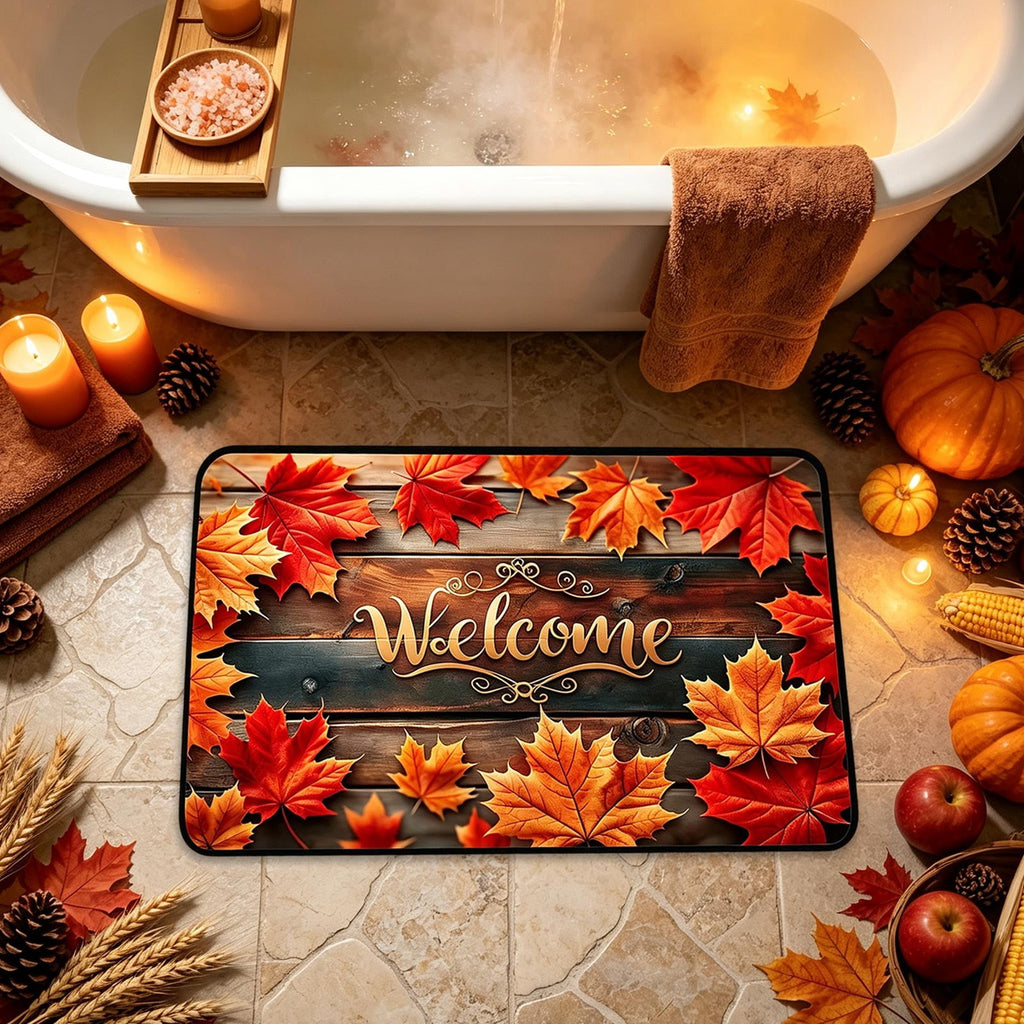 Autumn Door Mat for Entryway, 16x24 Inch, Fall-Themed Floor Doormat for Home Decor, Non-Slip Rug Mat for Living Room, Kitchen, Bedroom, Gifts for Fall Lovers (E)