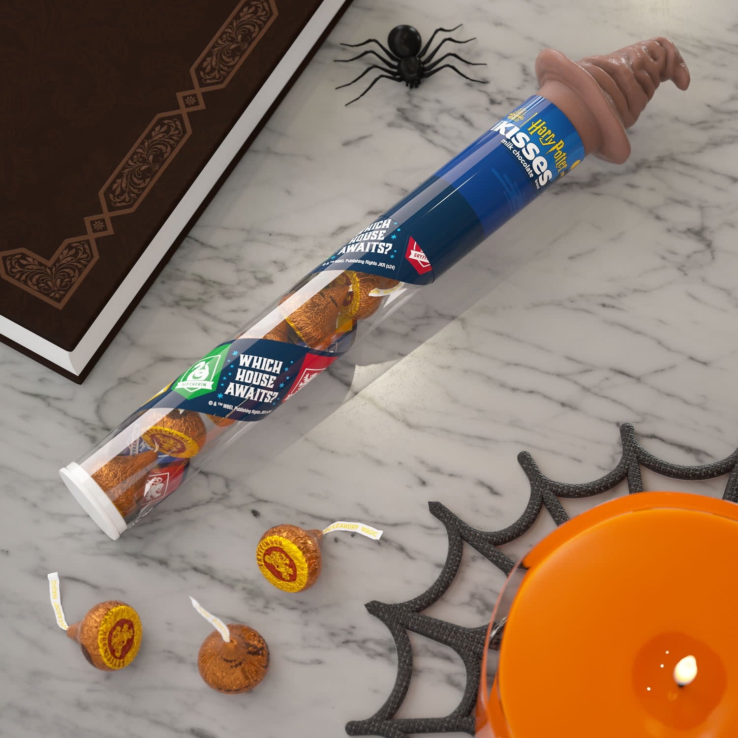 Hershey's Kisses Milk Chocolate Harry Potter, Halloween Candy Plastic Cane, 2.08 oz