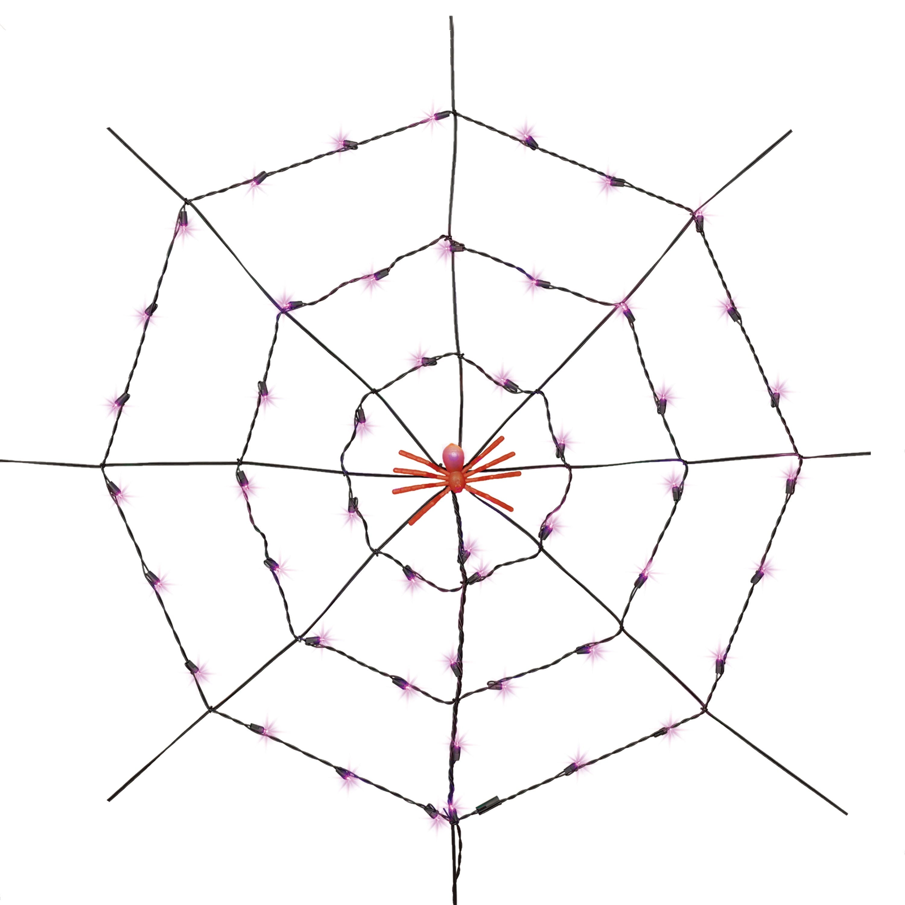 Indoor/Outdoor 50-Count LED Spider Web Lights, Multicolor, 5', Halloween by Way To Celebrate