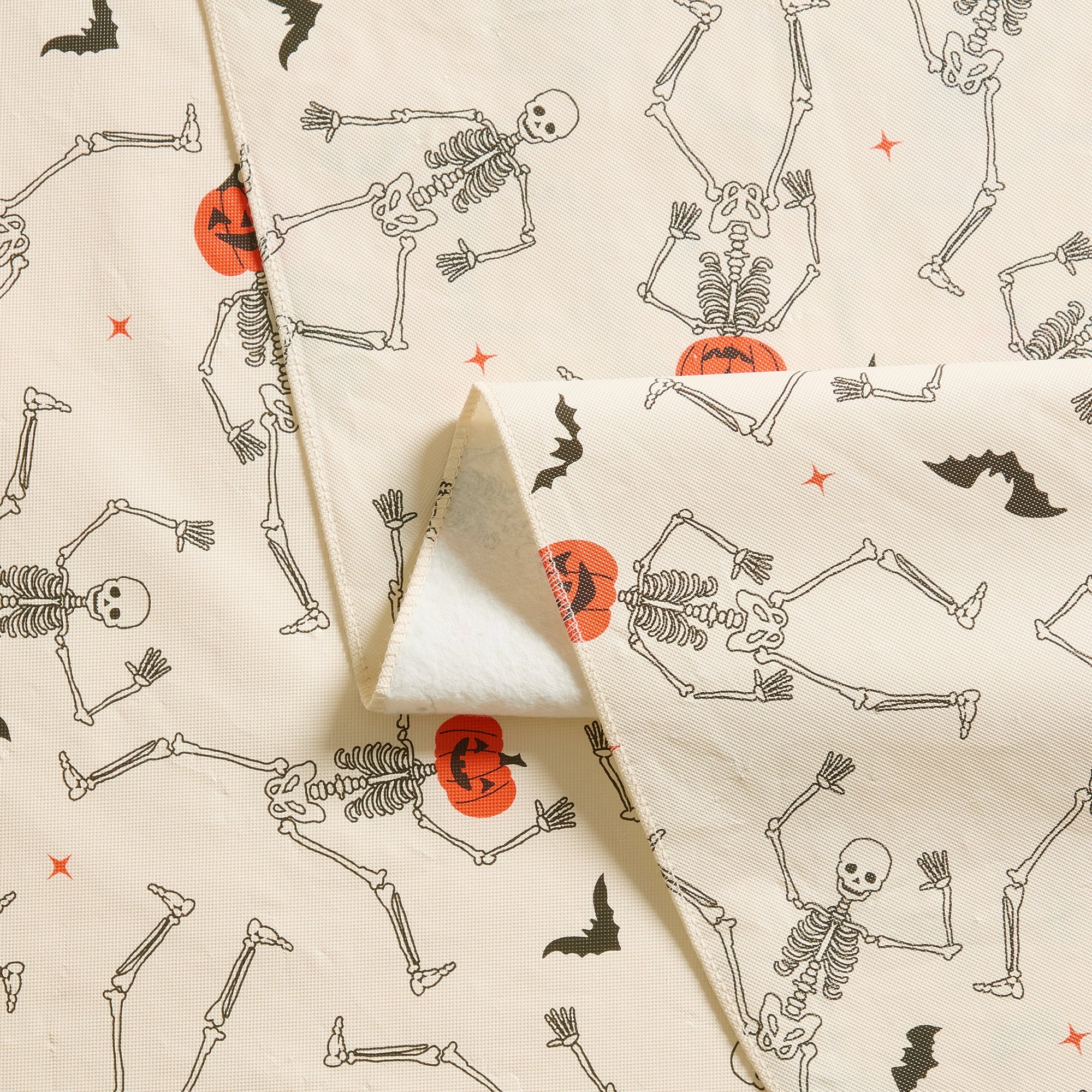 Way To Celebrate Halloween PEVA Tablecloth, For Table 60" x 84" - Skeleton Pumpkin Head Toss