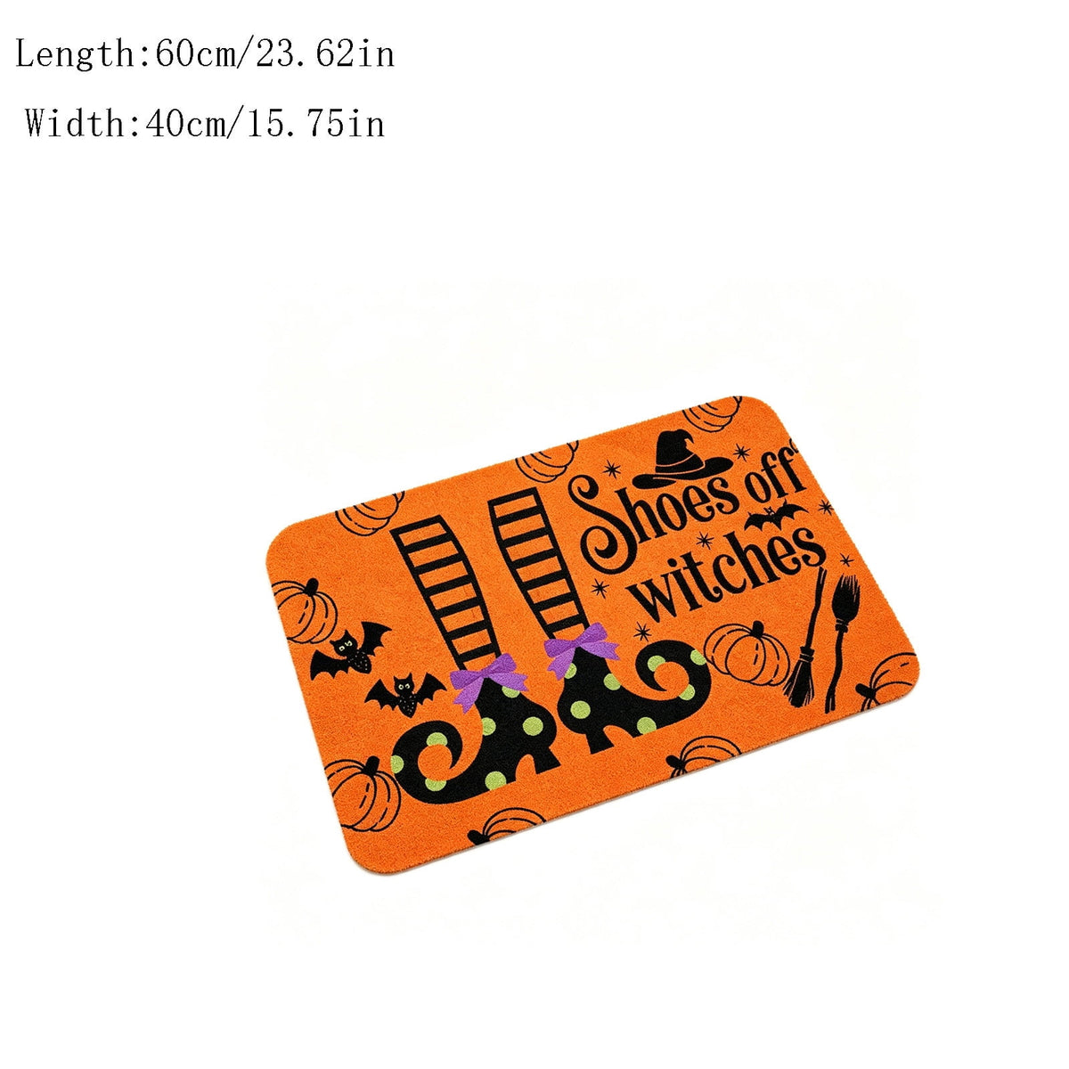 Halloween Celebration Doormat 16x24 Inch, Spooky Ghost Entrance Mat for Front Porch Indoor Outdoor, B
