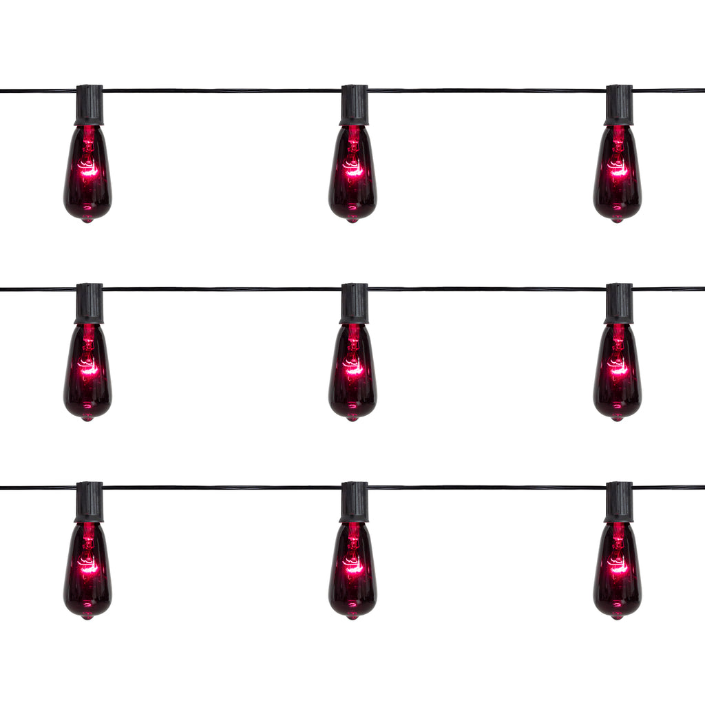 Northlight Edison Style Halloween Lights - Purple - 9' Black Wire - 10ct
