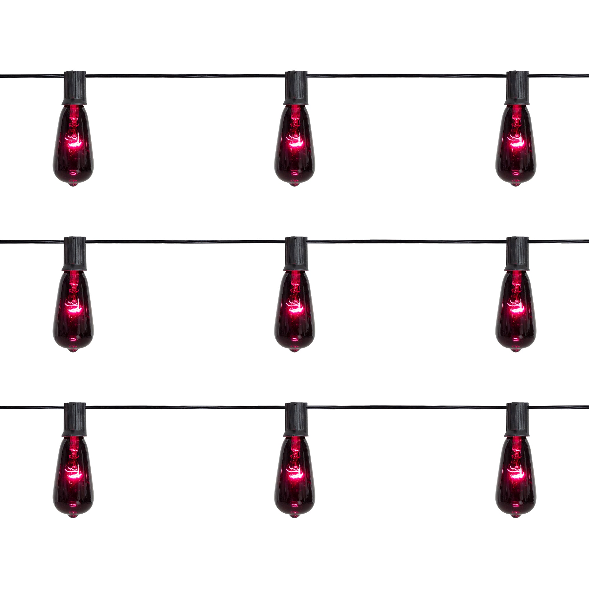 Northlight Edison Style Halloween Lights - Purple - 9' Black Wire - 10ct