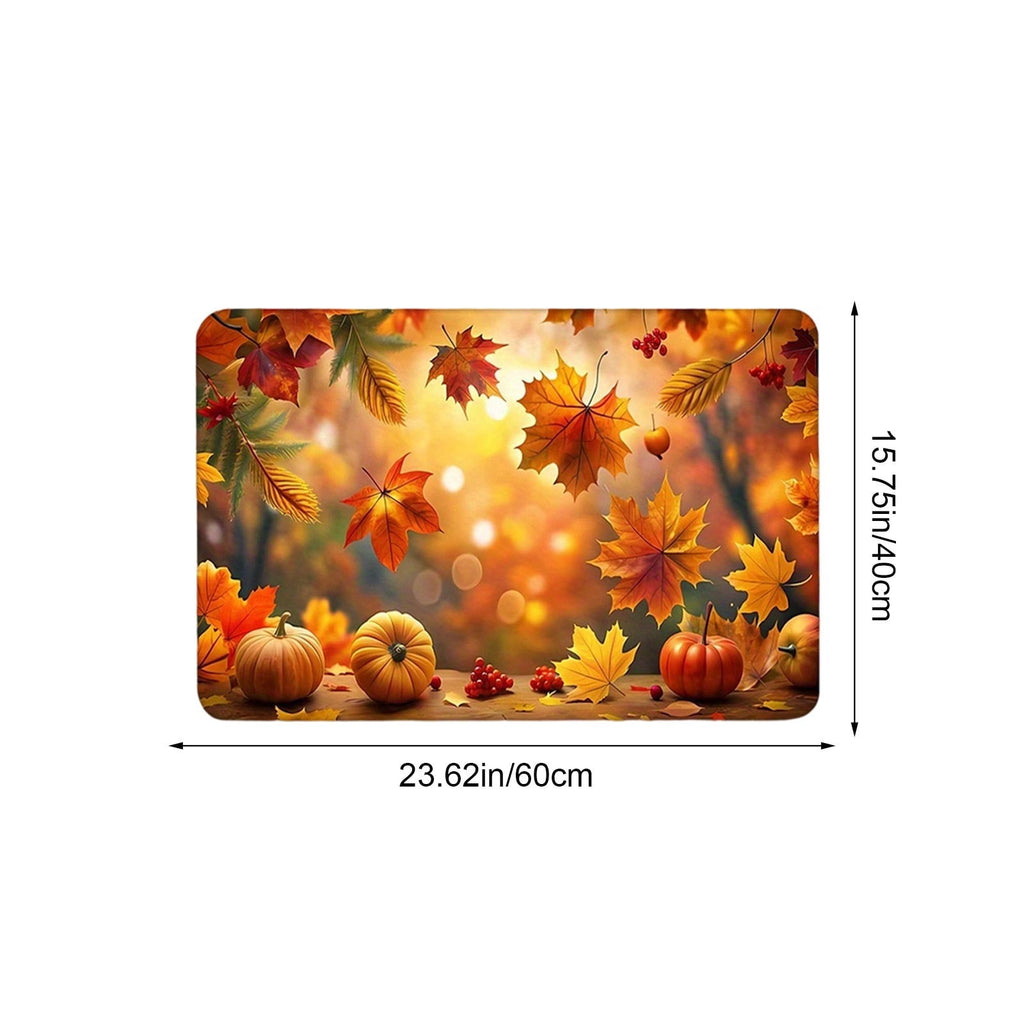 Autumn Door Mat for Entryway, 16x24 Inch, Fall-Themed Floor Doormat for Home Decor, Non-Slip Rug Mat for Living Room, Kitchen, Bedroom, Gifts for Fall Lovers (E)