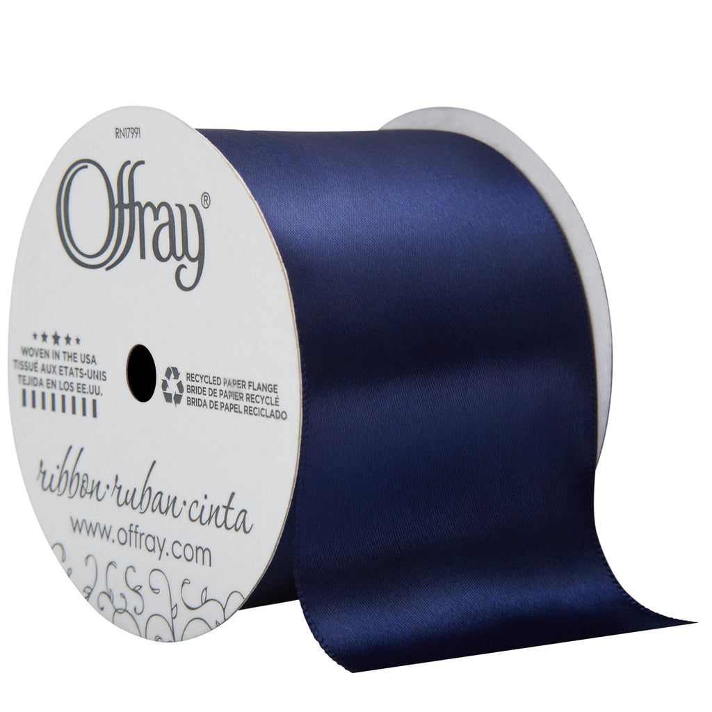 (2 pack) Offray Ribbon, Red 2 1/4 inch Single Face Satin Polyester Ribbon for Sewing, Crafts, and Gifting, 9 feet, 1 Each