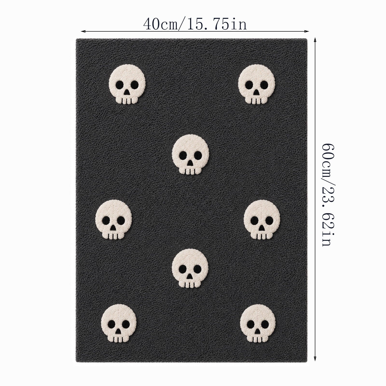 OutmaxHome Halloween Theme Cute Ghost Print Doormat, 15.8x23.6 Inch Non-Slip Absorbent Mat, Easy to Clean, for Front Door, Porch, Farmhouse