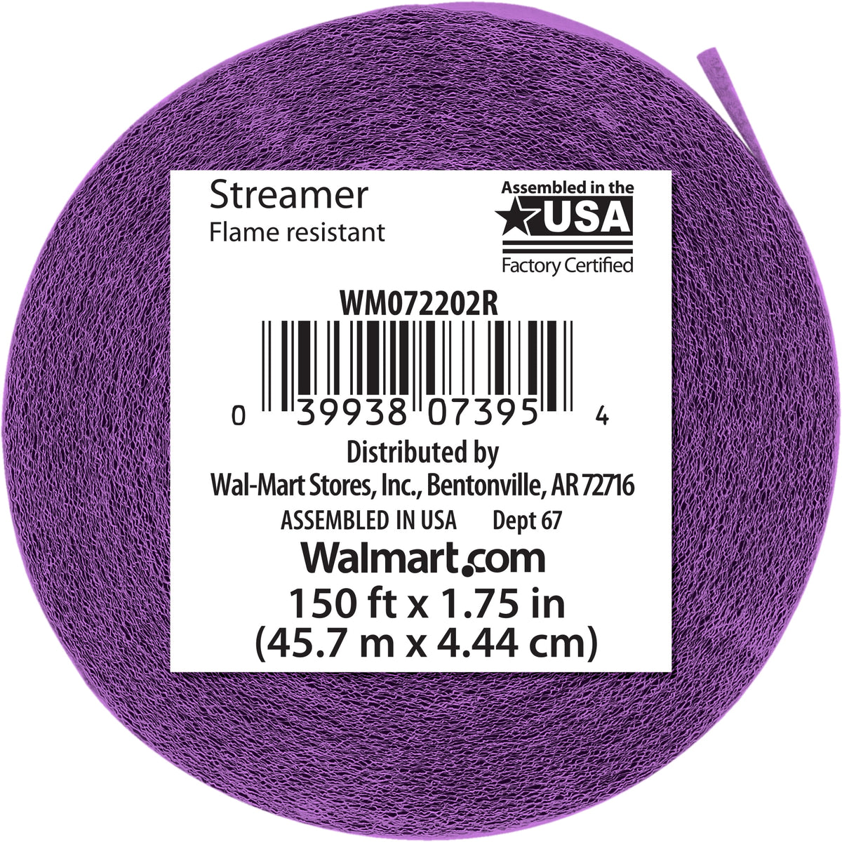 Purple Paper Party Streamer, 150', by Way To Celebrate