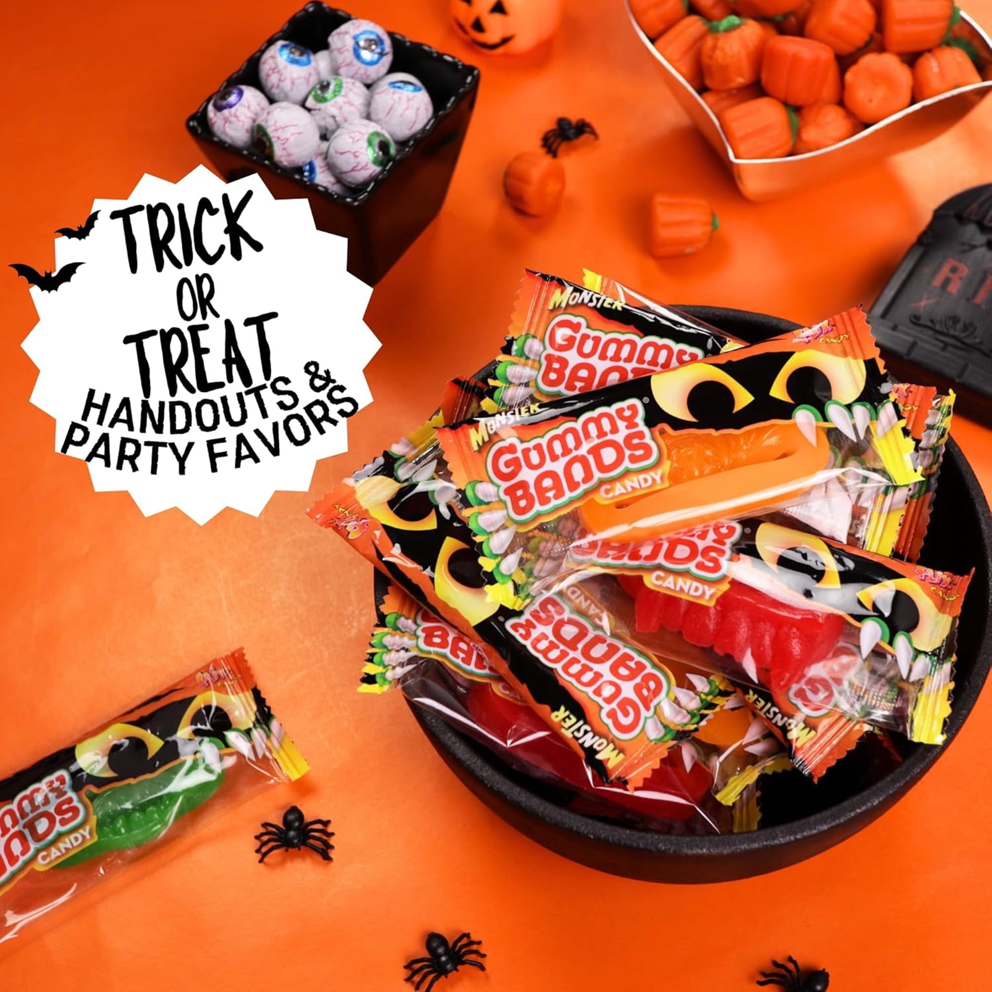 Monster Gummy Bracelets, Trick or Treat Candy, 18 Count, 7.61 Ounce Box