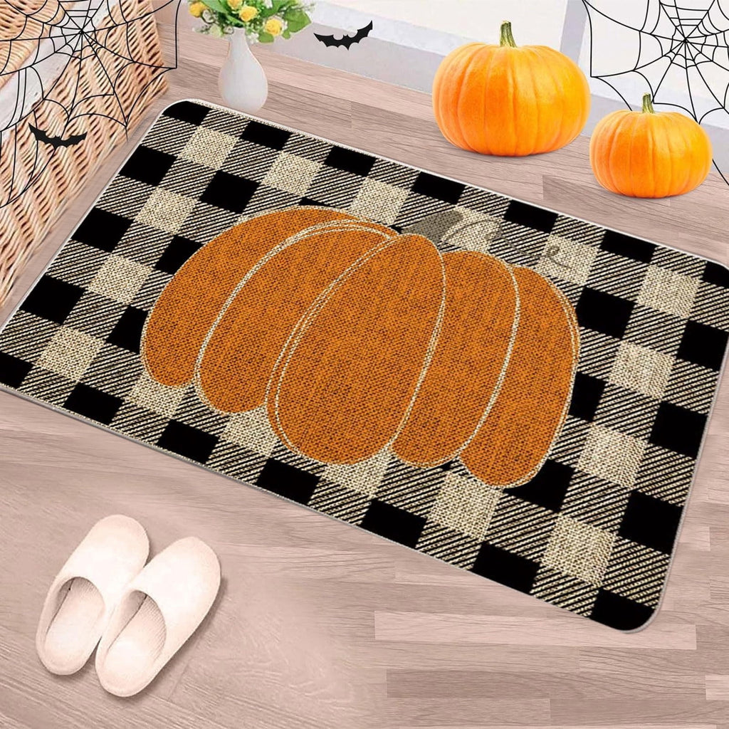 kladzum Halloween Door Mats Outdoor Rug Pumpkins Doormat Halloween Rugs Spooky Entryway Rug for Trick-or-Treaters Scary Yet Stylish Front Door Decoration Dirt Wiper Home Kitchen Floor Front Door Mats