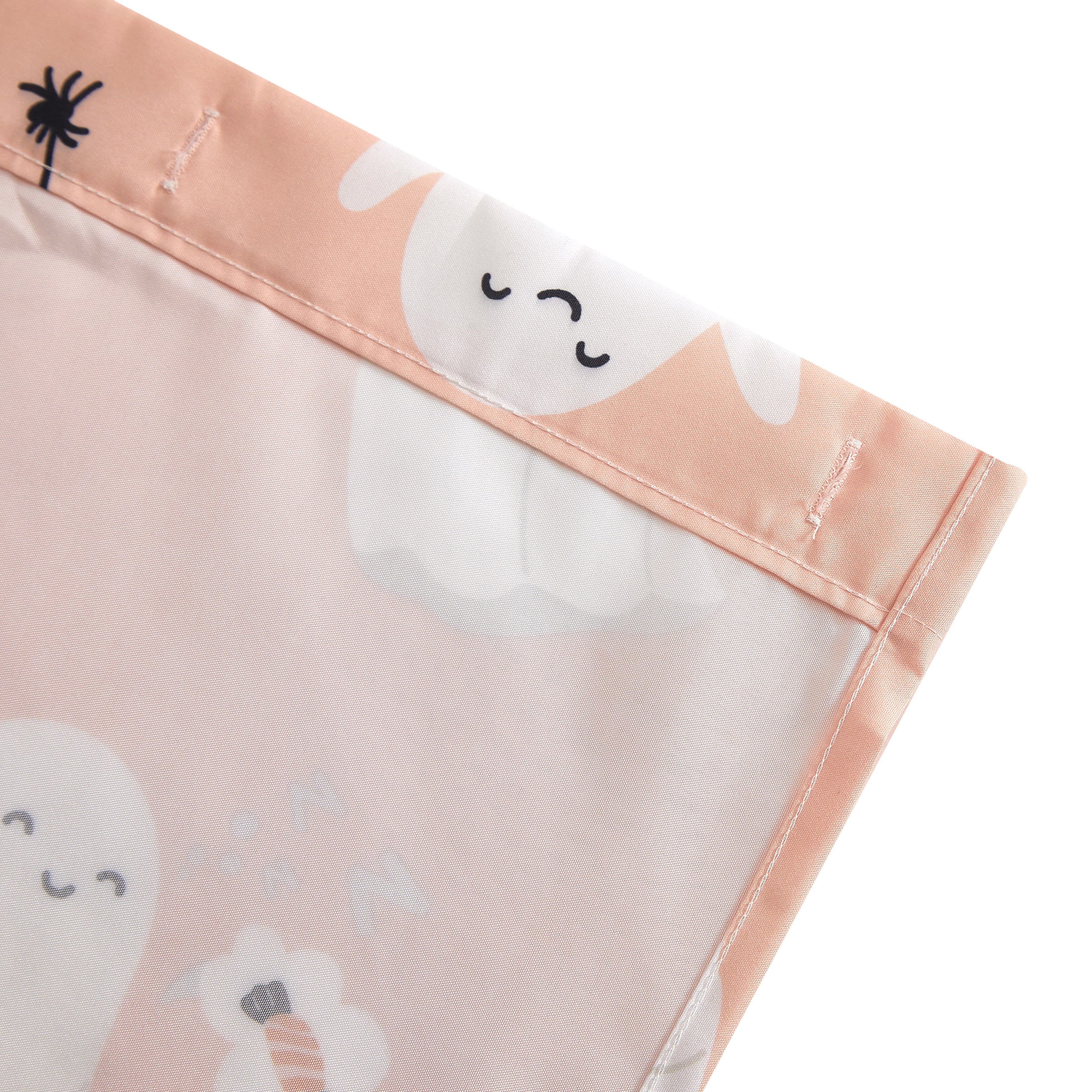 Way To Celebrate 13-Piece Cute Ghost Shower Curtain Set with 12 Hooks, Pink
