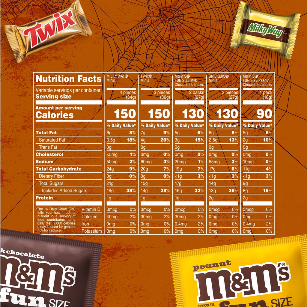 M&M's, Snickers, Twix & Milky Way Chocolate Halloween Candy Variety Pack - 200 Ct Bulk Bag