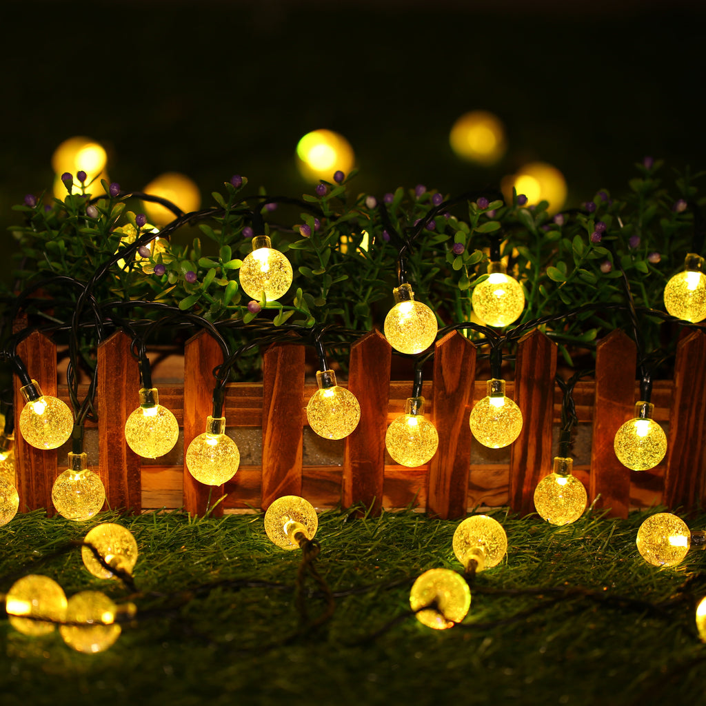 Toodour Solar String Lights Outdoor, 35.6ft 60 LED Waterproof Solar Powered Globe Patio Lights with 8 Modes for Garden Home Gazebo Yard Decorations (Warm White)