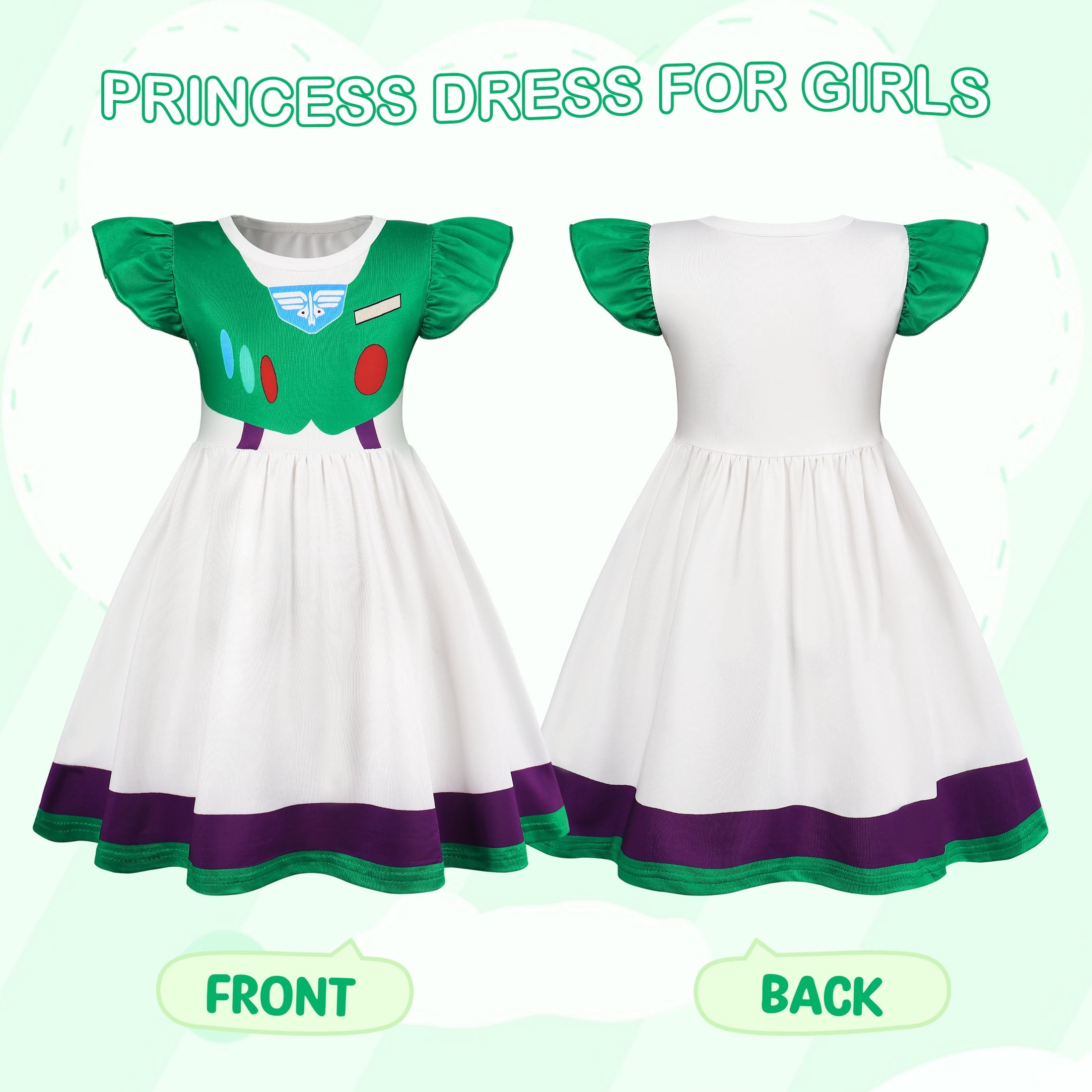 Benylion Cowgirl Costume for Girl Summer Dress Western Dress Up Outfit for Kids Halloween Cosplay Party Dresses Ruffle Sleeve for 5-6 Years